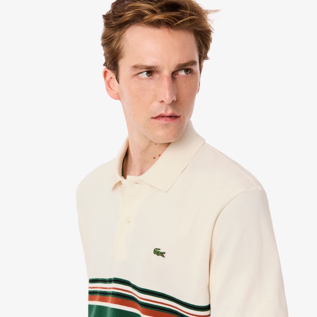 Áo Polo Lacoste Nam Dáng Cổ Điển Sọc Sản Xuất Tại Pháp