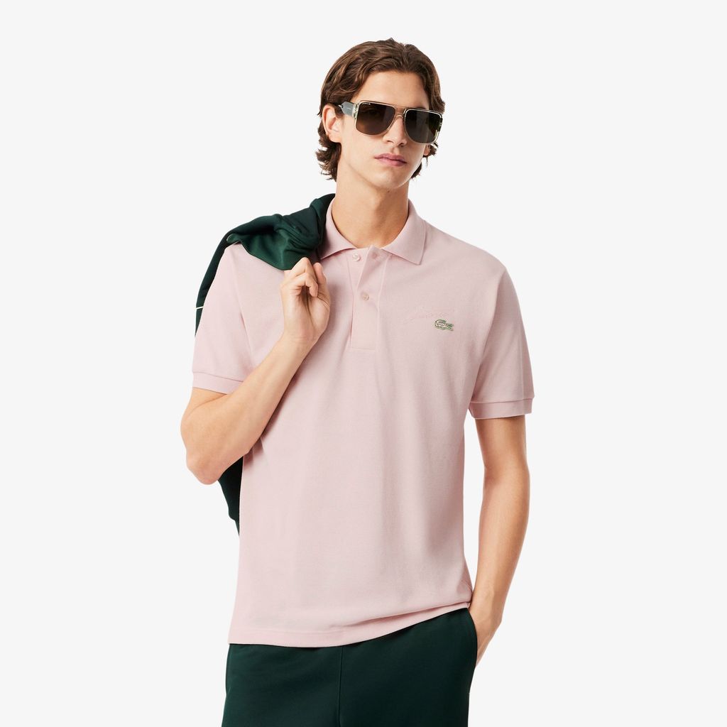Áo Polo Lacoste Nam Dáng Cổ Điển Piqué Thêu Họa Tiết