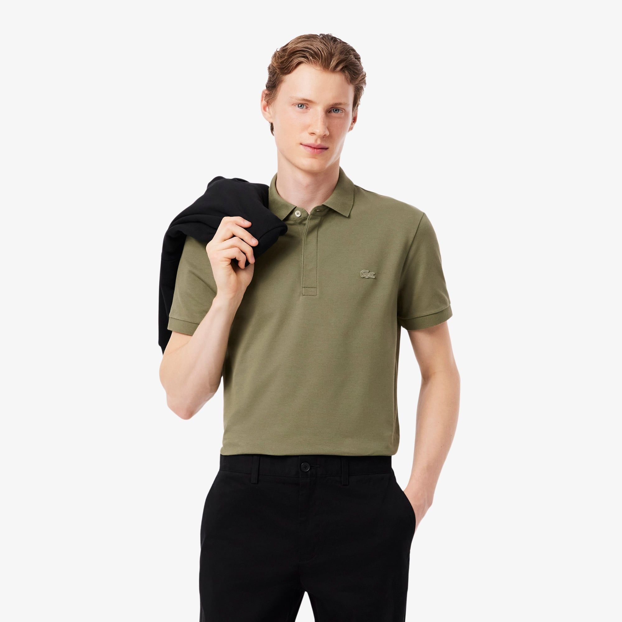 Áo Polo Lacoste Nam Paris Dáng Suông Piqué Co Dãn