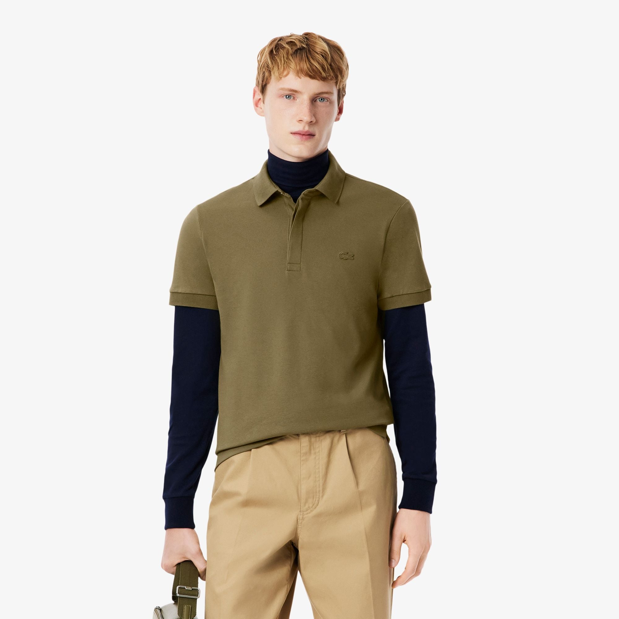 Áo Polo Lacoste Nam Paris Dáng Suông Piqué Co Dãn