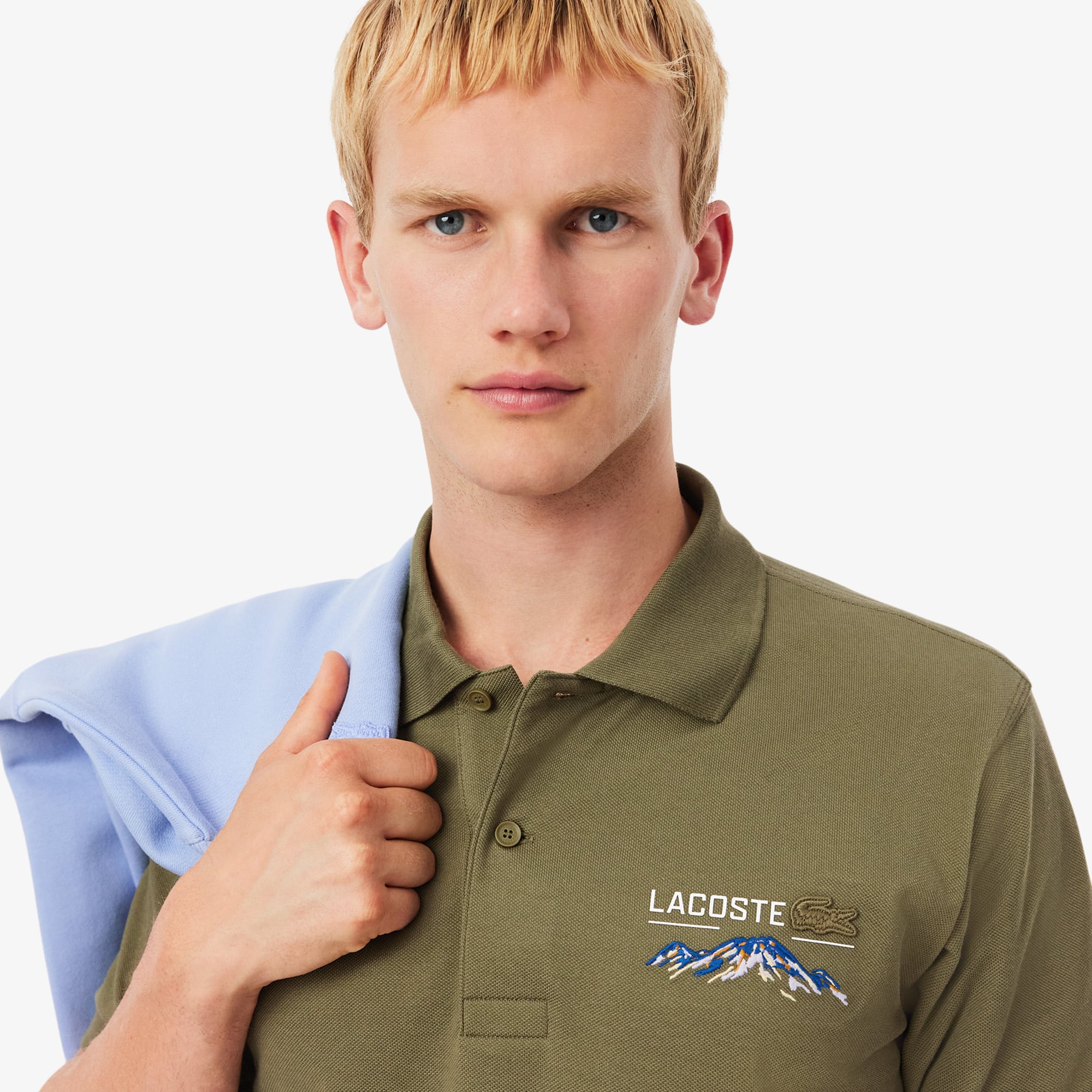 Áo Polo Lacoste Nam Dáng Cổ Điển Piqué Thêu Họa Tiết