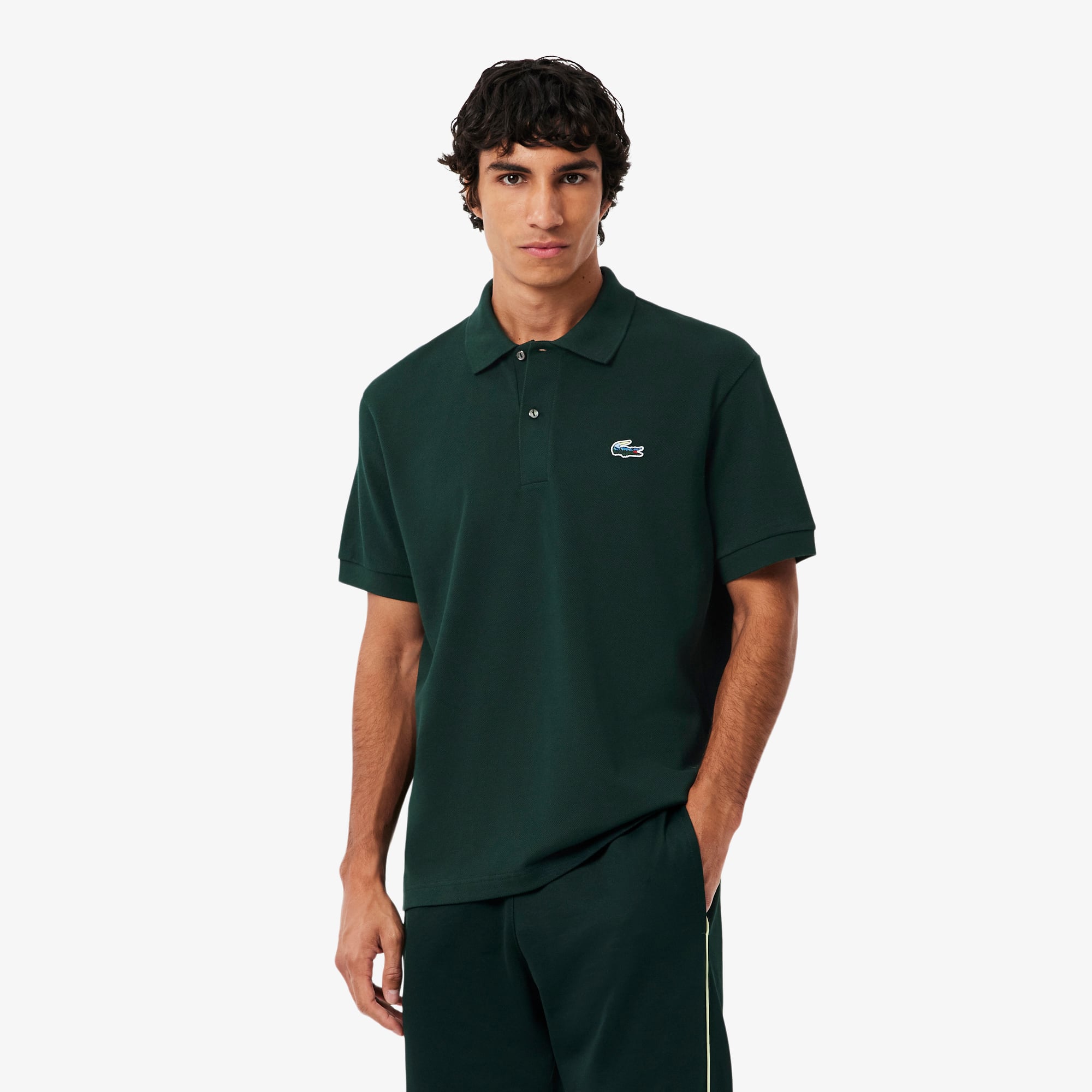 Áo Polo Lacoste Nam Dáng Cổ Điển Landscape Crocodile