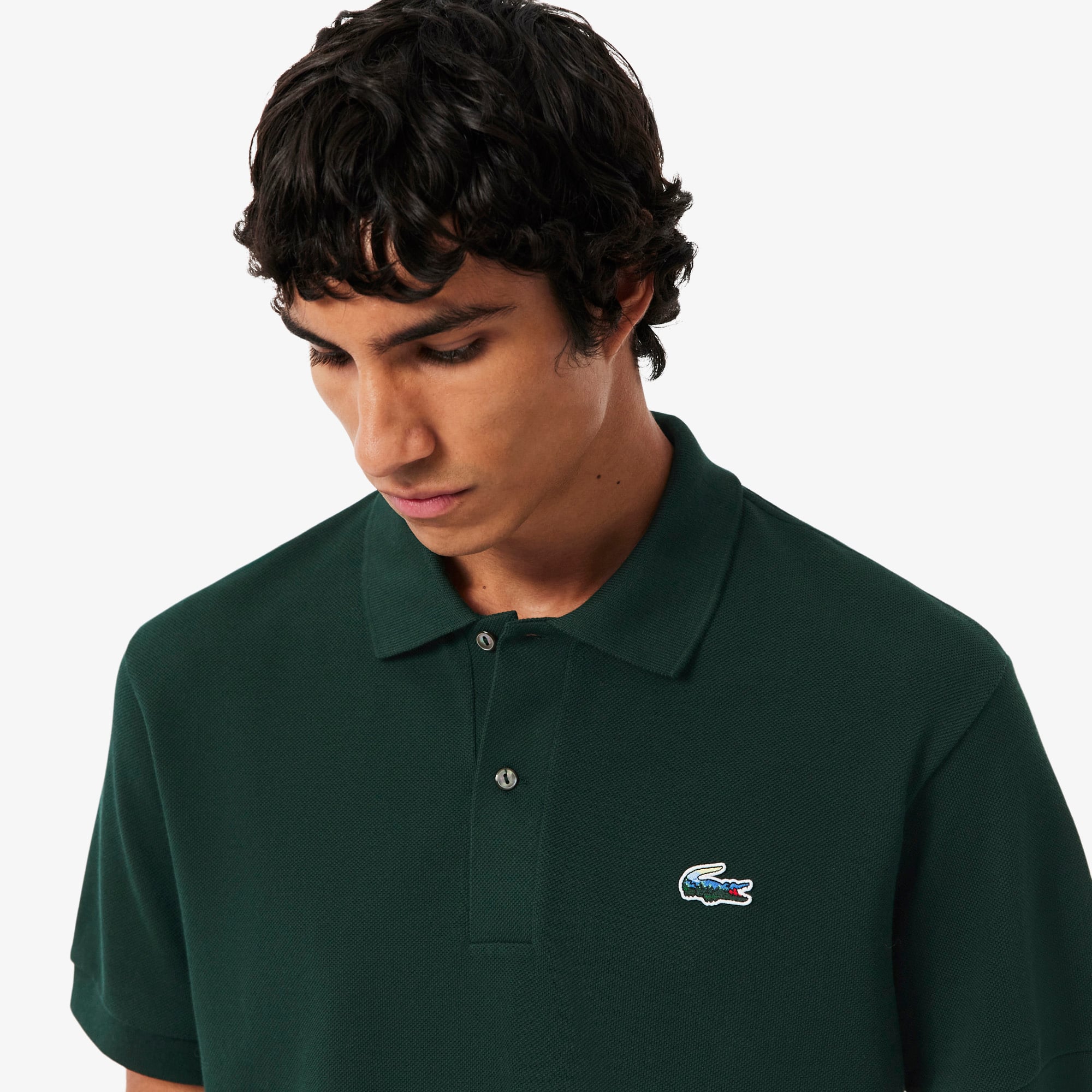 Áo Polo Lacoste Nam Dáng Cổ Điển Landscape Crocodile
