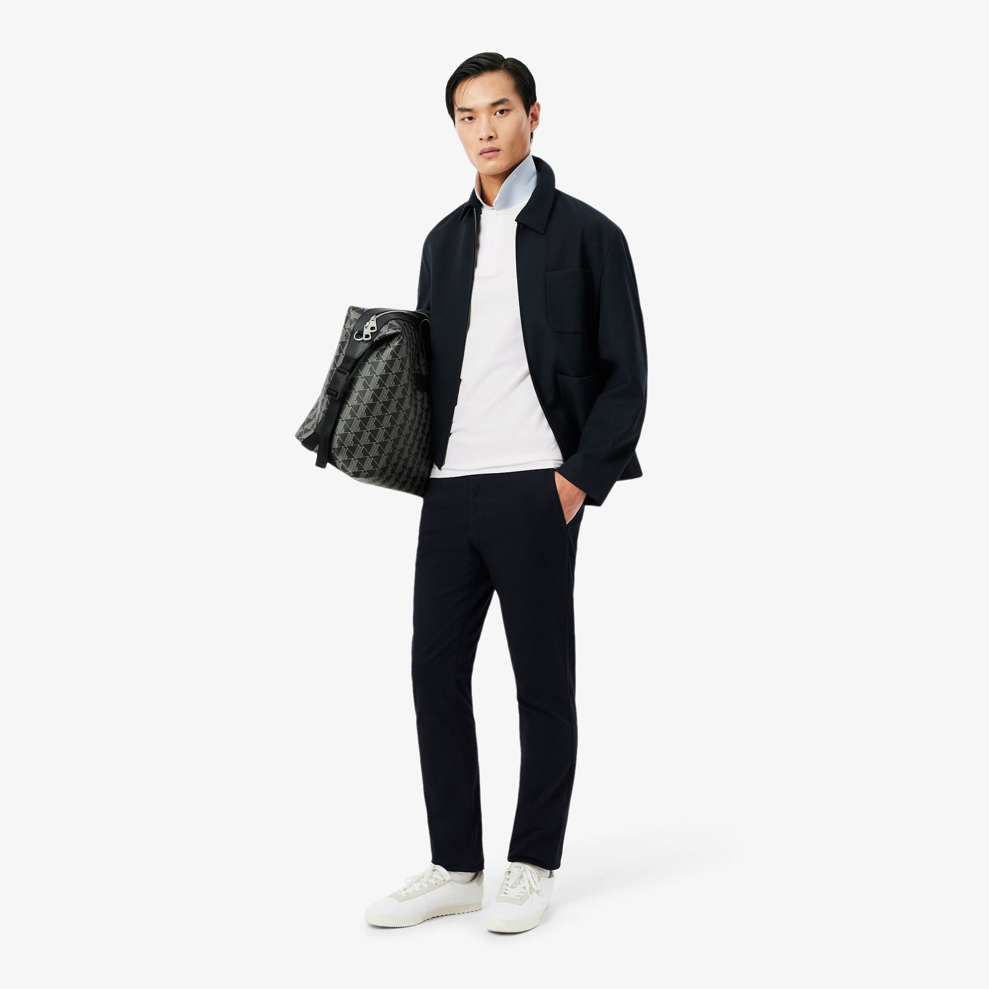 Áo Polo Lacoste Nam Ôm Dáng Chất Liệu Piqué Dệt Nổi Có Logo