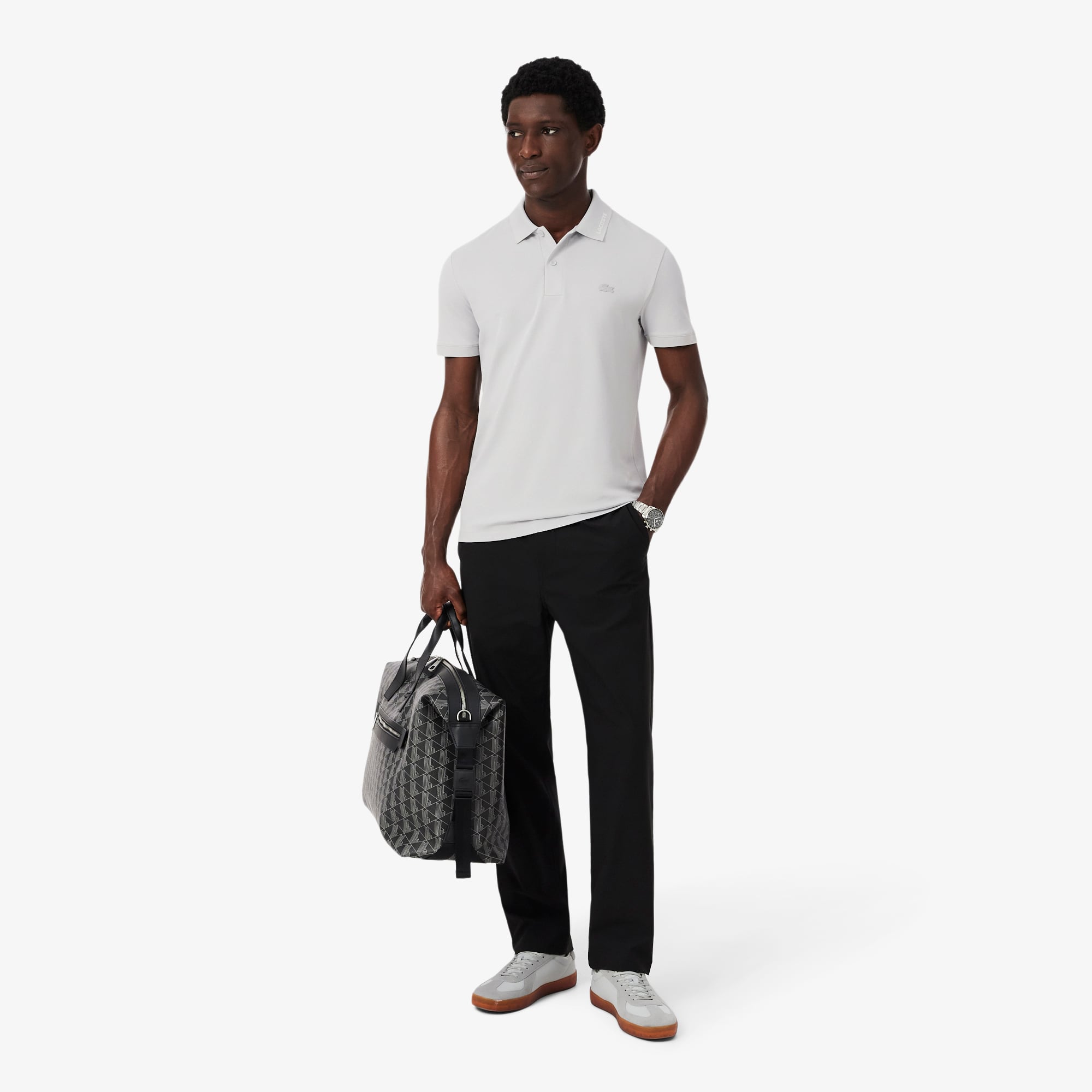 Áo Polo Lacoste Nam Ôm Dáng Chất Liệu Piqué Dệt Nổi Có Logo