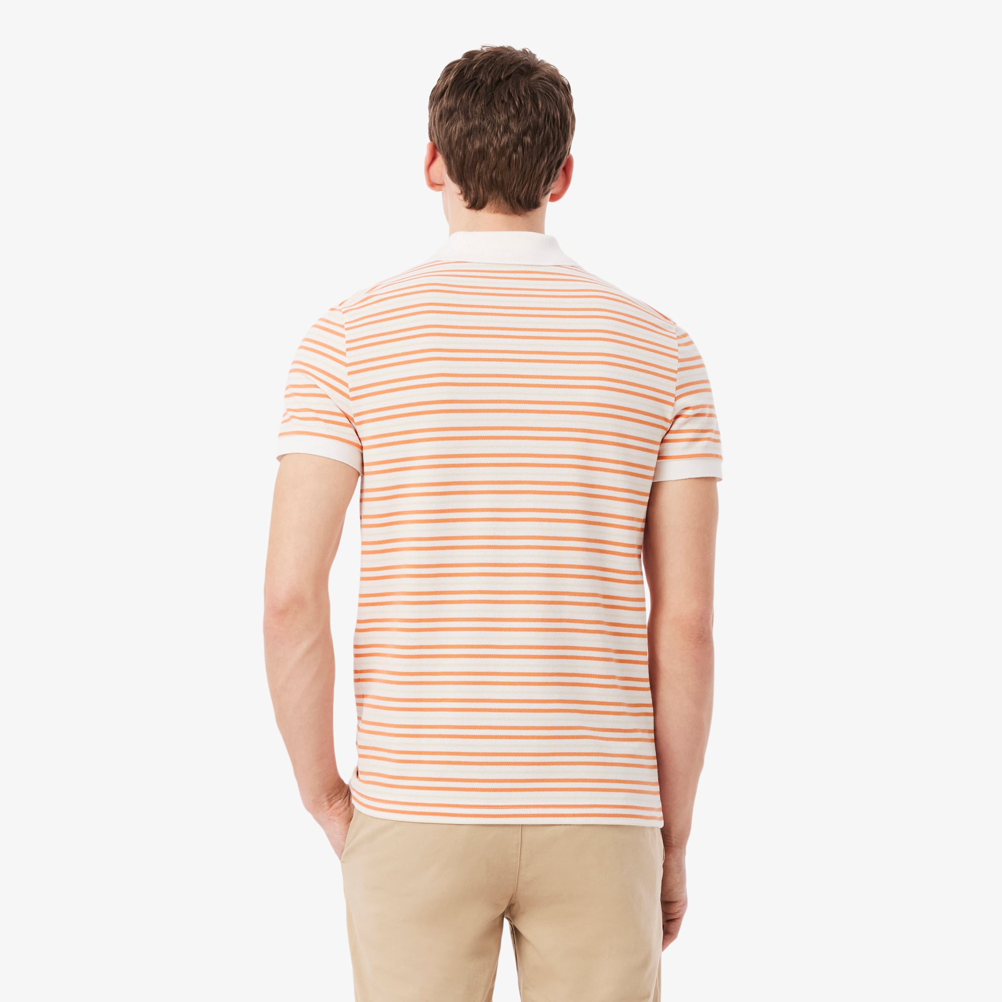 Áo Polo Lacoste Nam Dáng Cổ Điển Chất Liệu Petit Piqué Kẻ Sọc