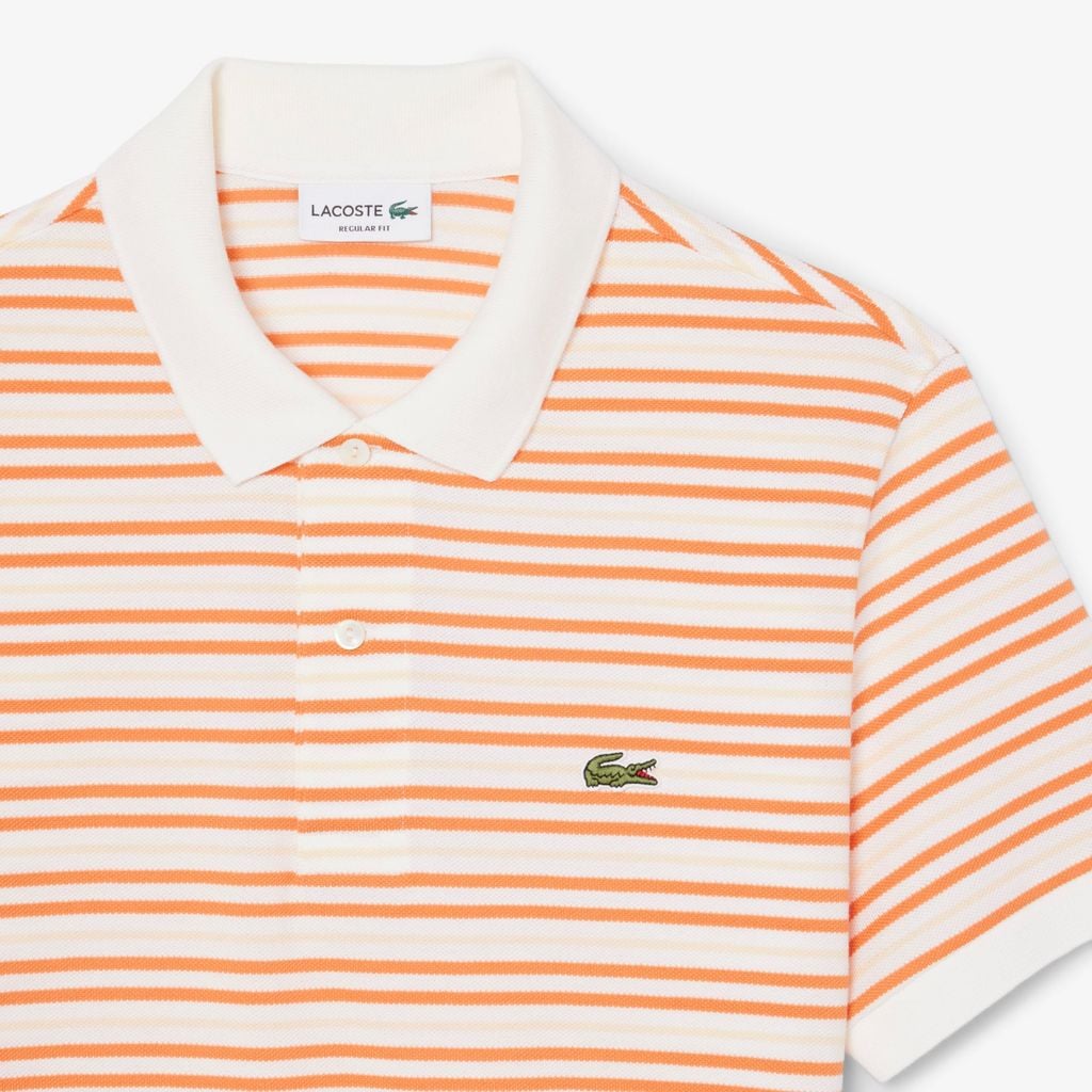 Áo Polo Lacoste Nam Dáng Cổ Điển Chất Liệu Petit Piqué Kẻ Sọc