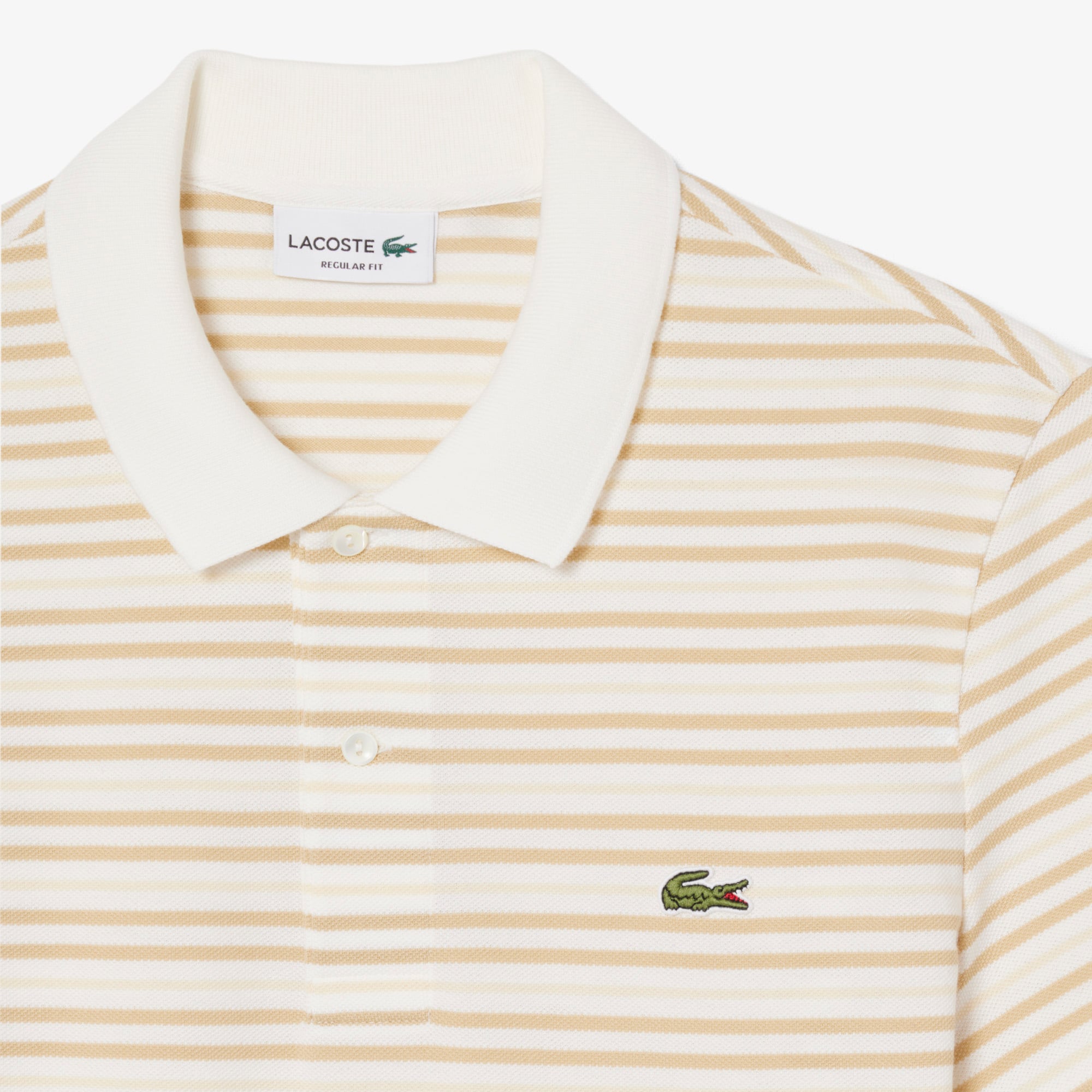 Áo Polo Lacoste Nam Dáng Cổ Điển Chất Liệu Petit Piqué Kẻ Sọc