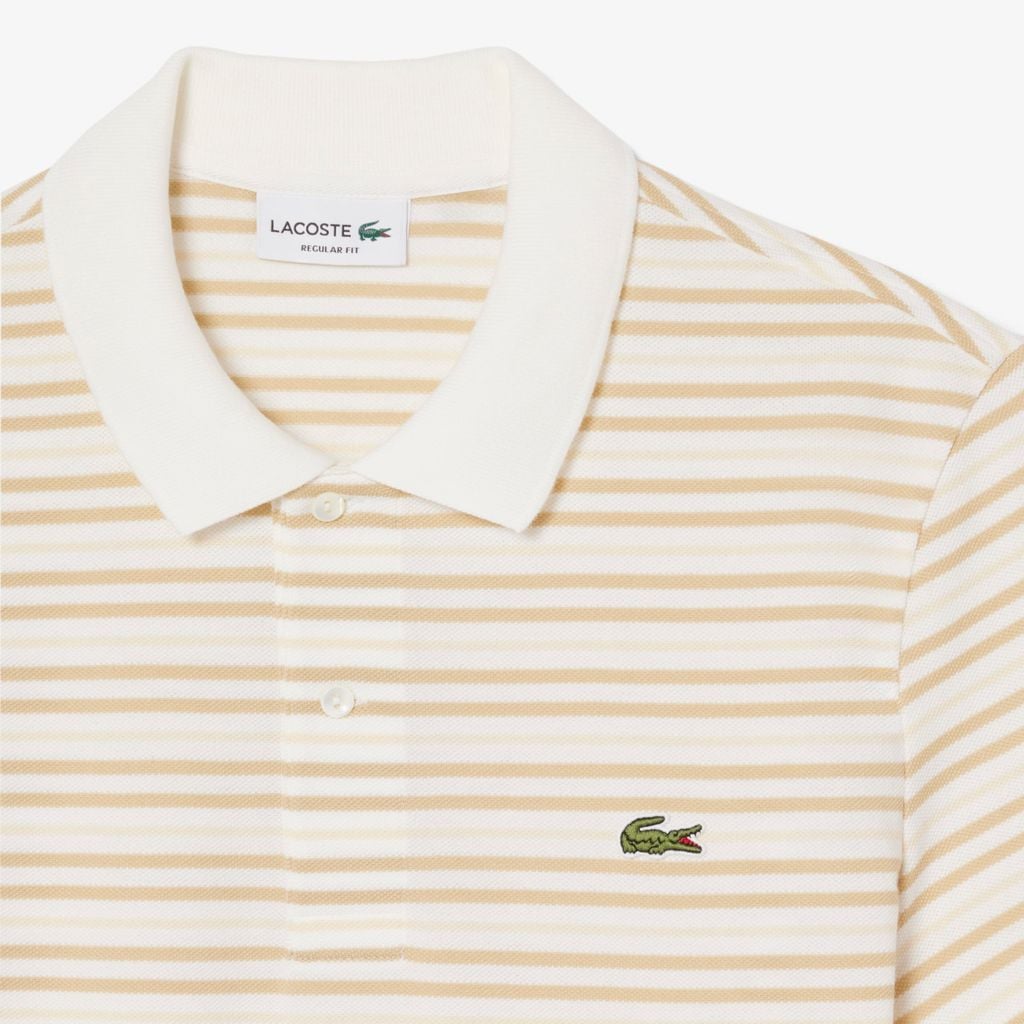 Áo Polo Lacoste Nam Dáng Cổ Điển Chất Liệu Petit Piqué Kẻ Sọc