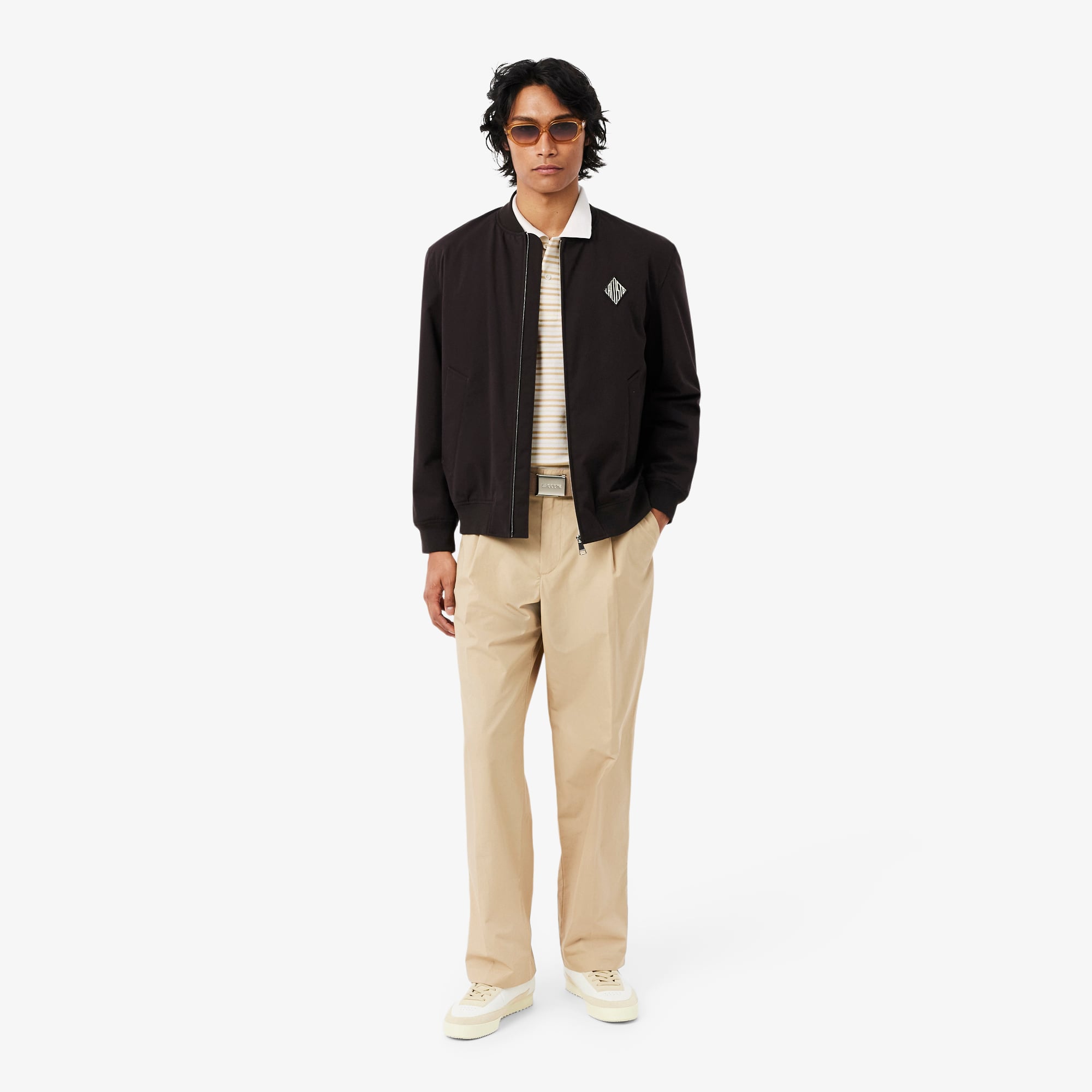 Áo Polo Lacoste Nam Dáng Cổ Điển Chất Liệu Petit Piqué Kẻ Sọc