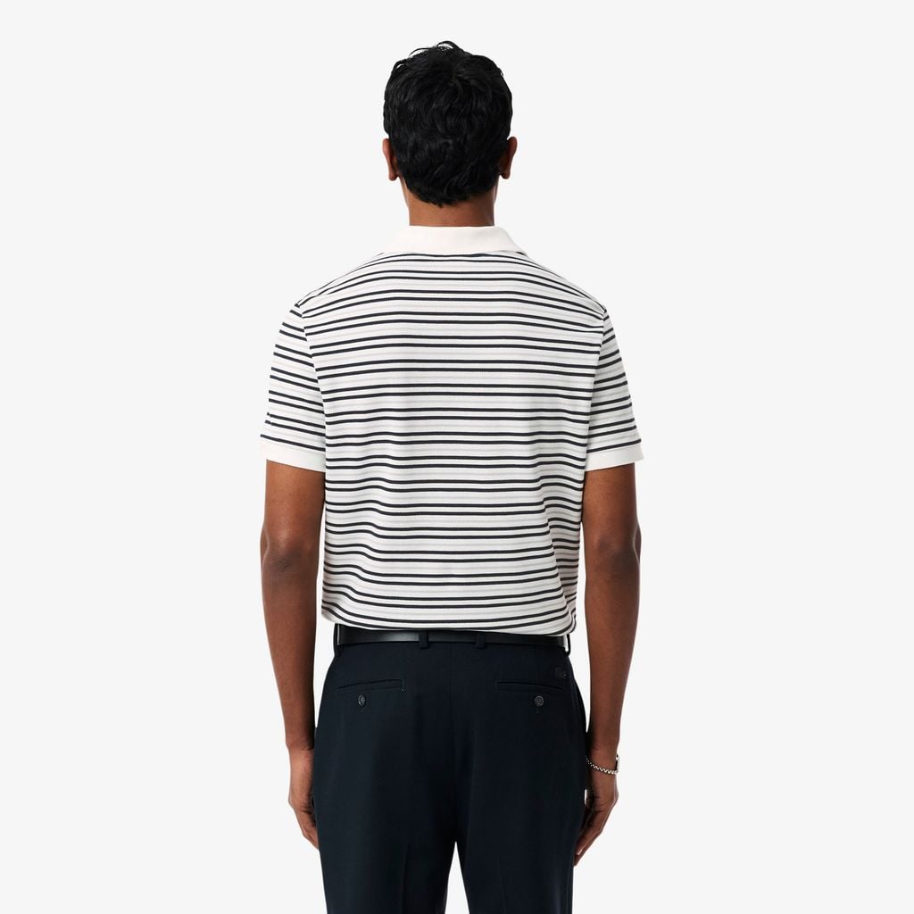 Áo Polo Lacoste Nam Dáng Cổ Điển Chất Liệu Petit Piqué Kẻ Sọc