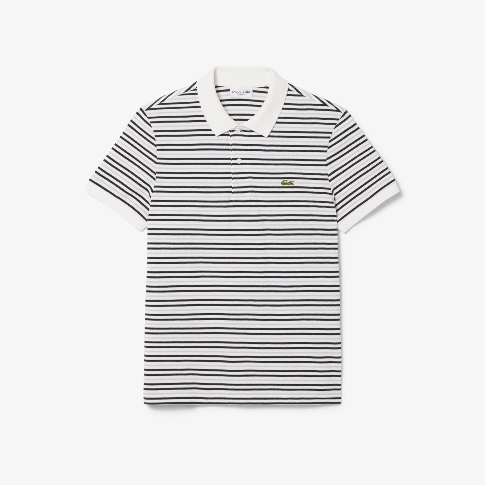 Áo Polo Lacoste Nam Dáng Cổ Điển Chất Liệu Petit Piqué Kẻ Sọc