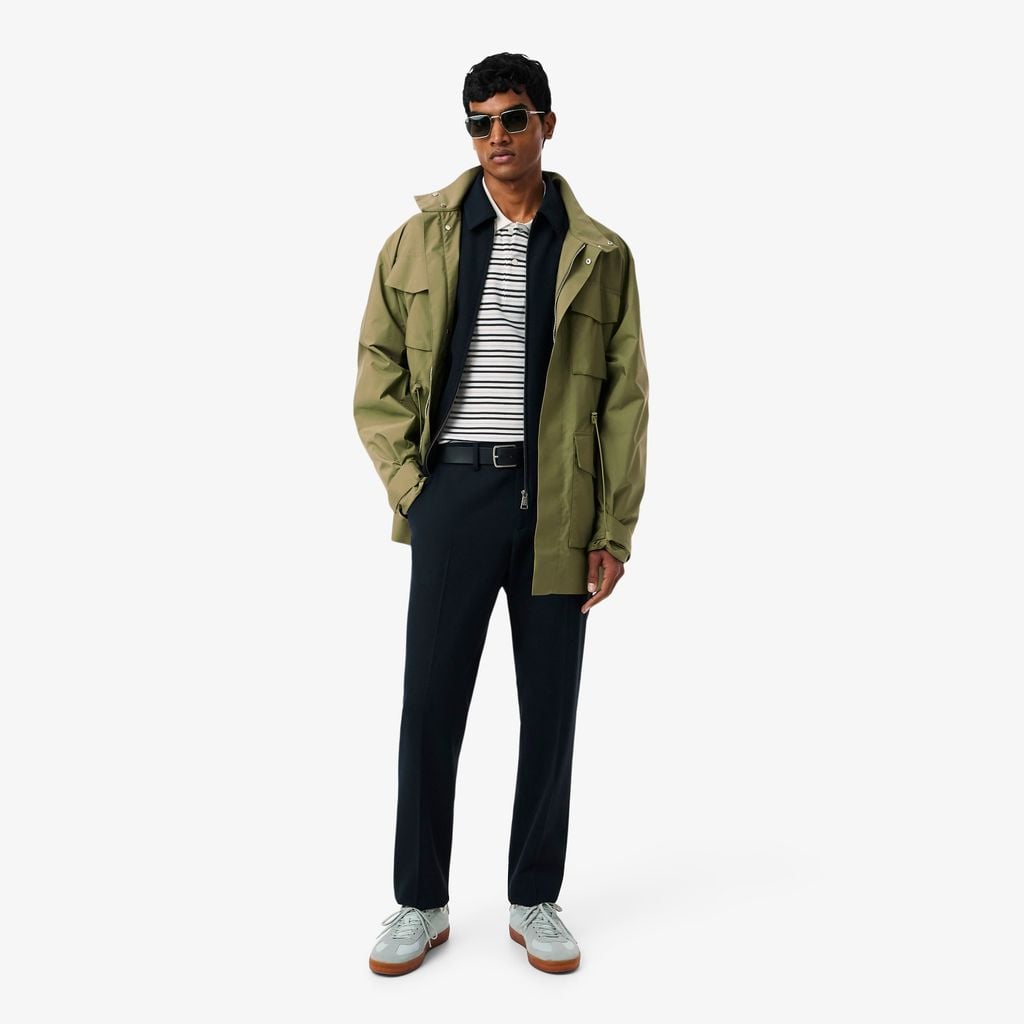 Áo Polo Lacoste Nam Dáng Cổ Điển Chất Liệu Petit Piqué Kẻ Sọc