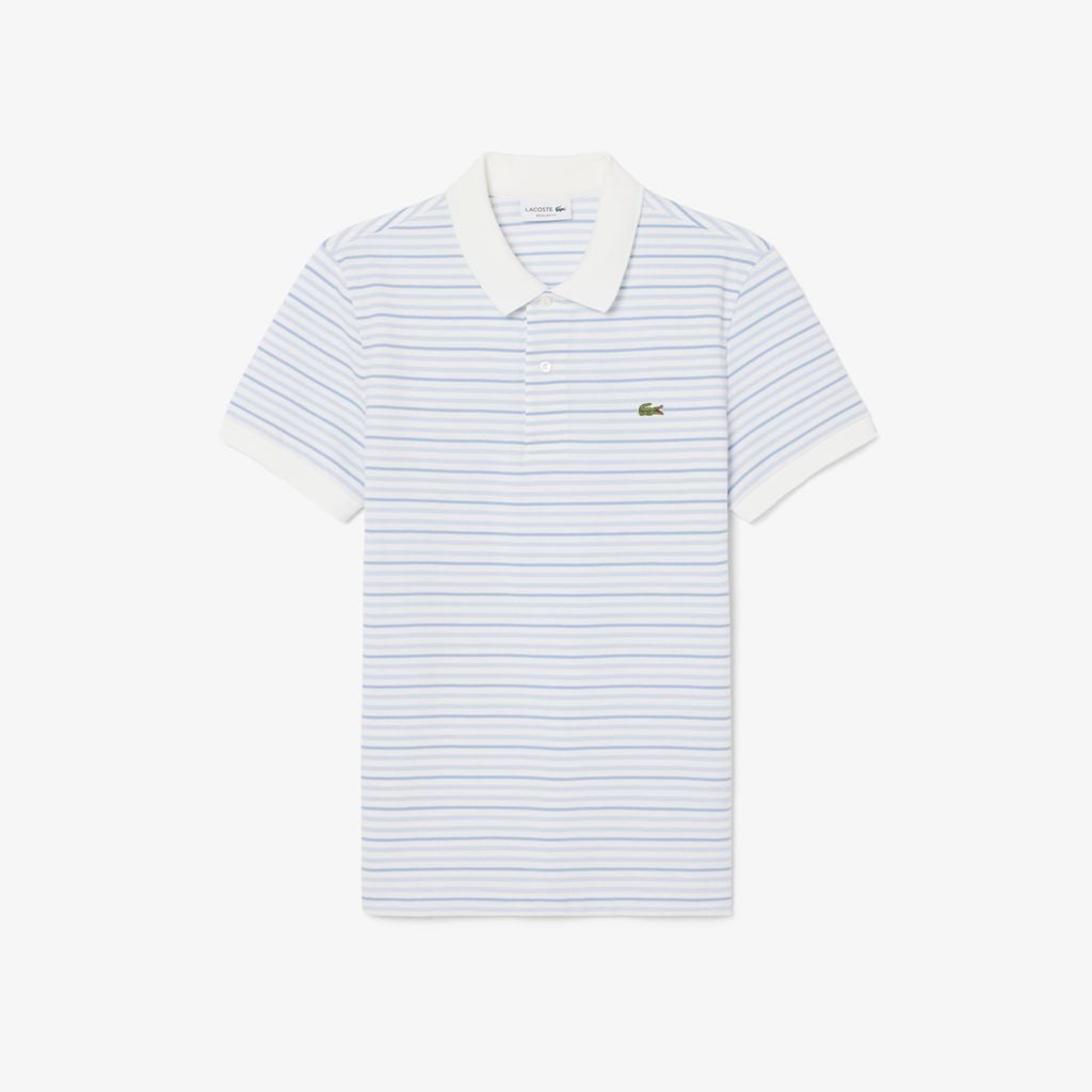 Áo Polo Lacoste Nam Dáng Cổ Điển Chất Liệu Petit Piqué Kẻ Sọc