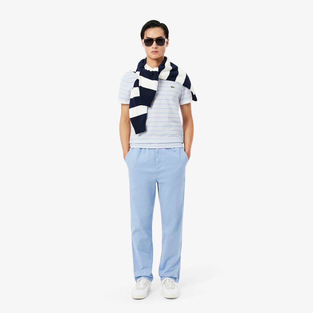 Áo Polo Lacoste Nam Dáng Cổ Điển Chất Liệu Petit Piqué Kẻ Sọc