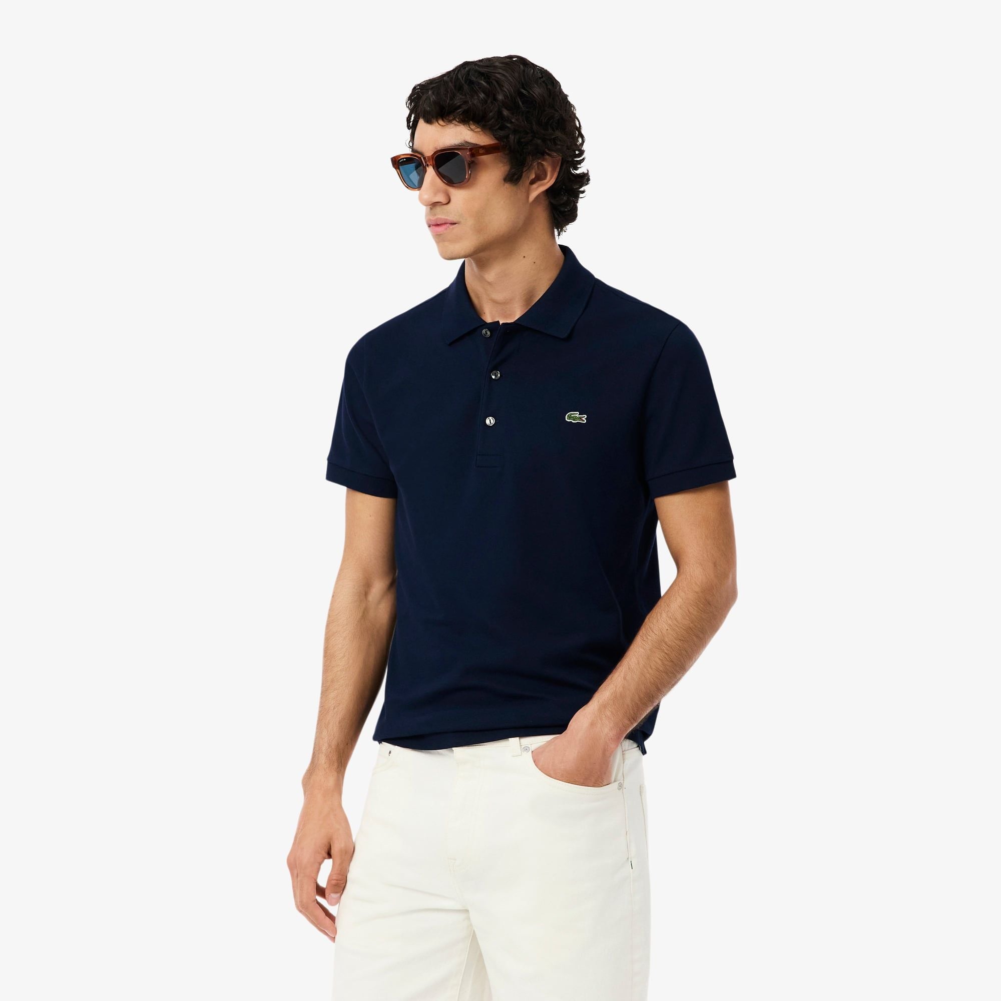 Áo Polo Lacoste Nam Piqué Ôm Dáng Co Dãn