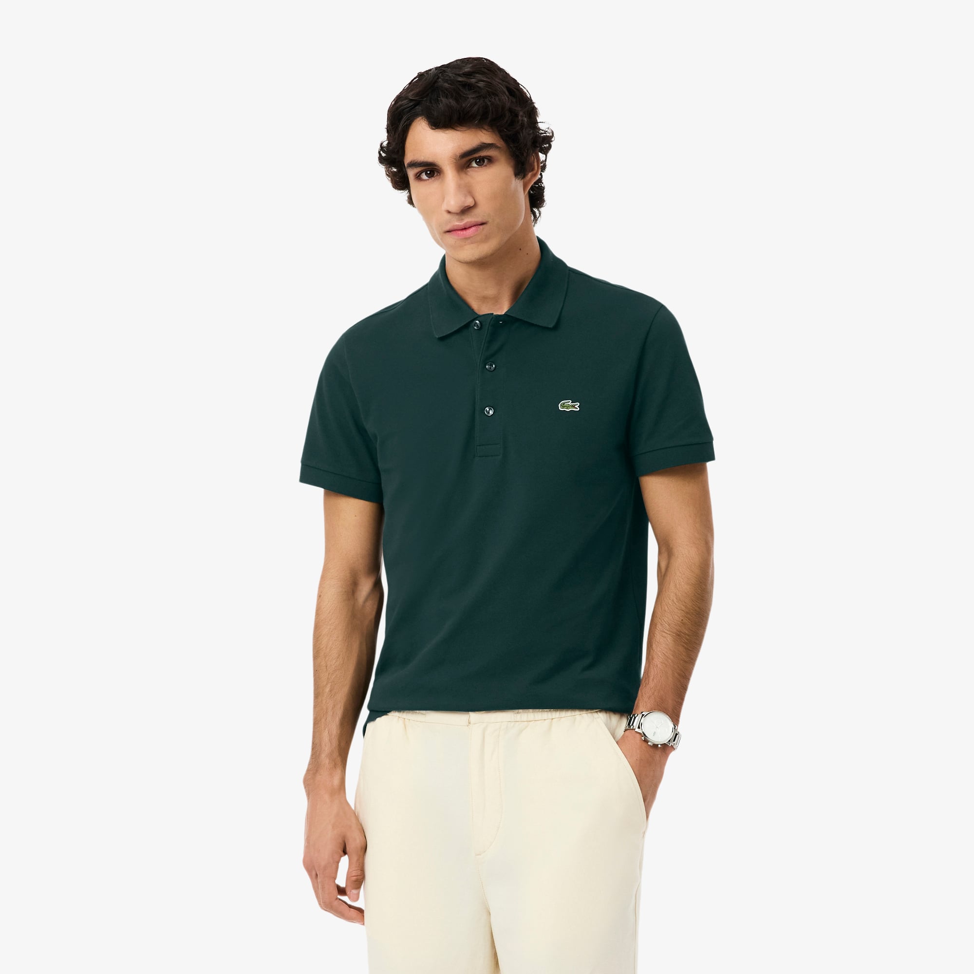 Áo Polo Lacoste Nam Piqué Ôm Dáng Co Dãn