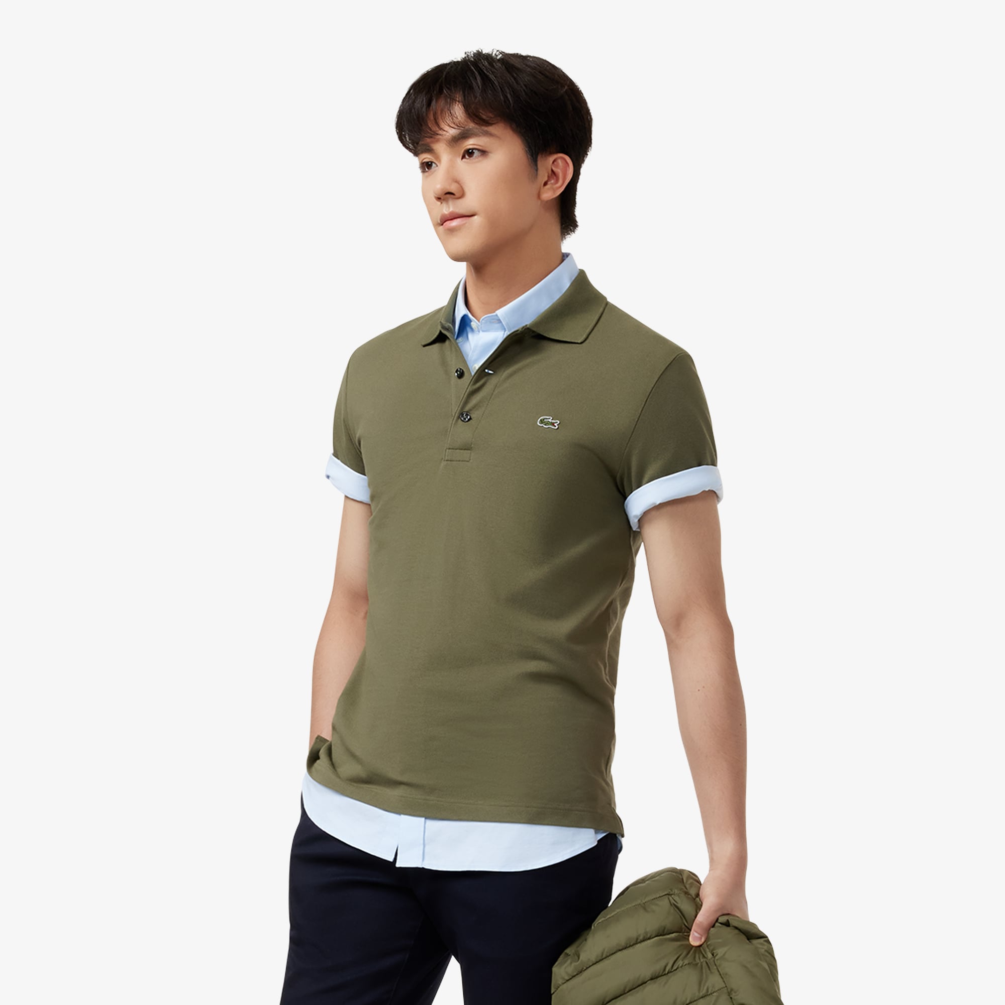 Áo Polo Lacoste Nam Piqué Ôm Dáng Co Dãn