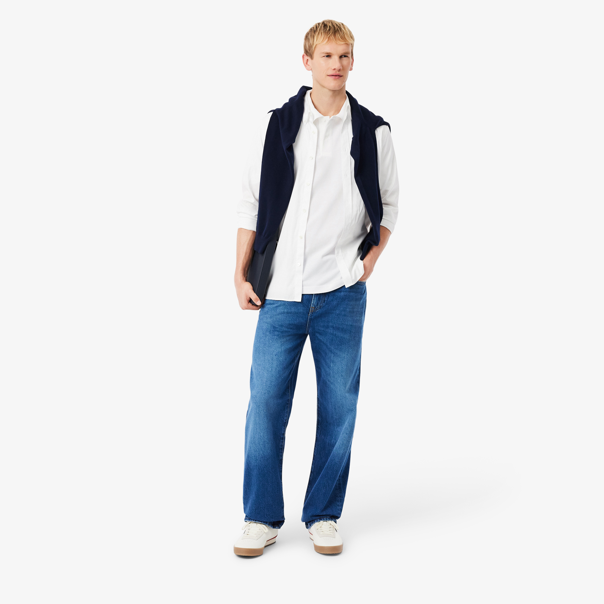 Áo Polo Lacoste Nam Piqué Dáng Rộng Dày Dặn