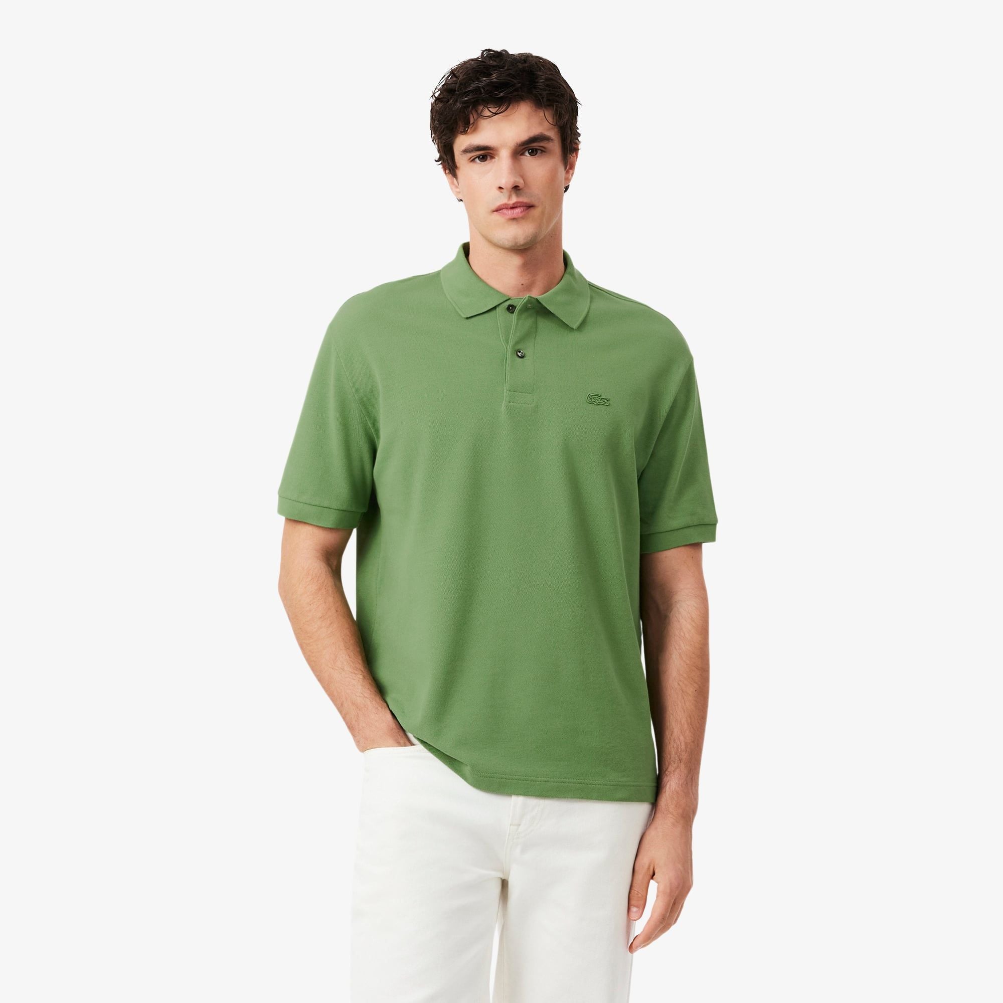 Áo Polo Lacoste Nam Piqué Dáng Rộng Dày Dặn