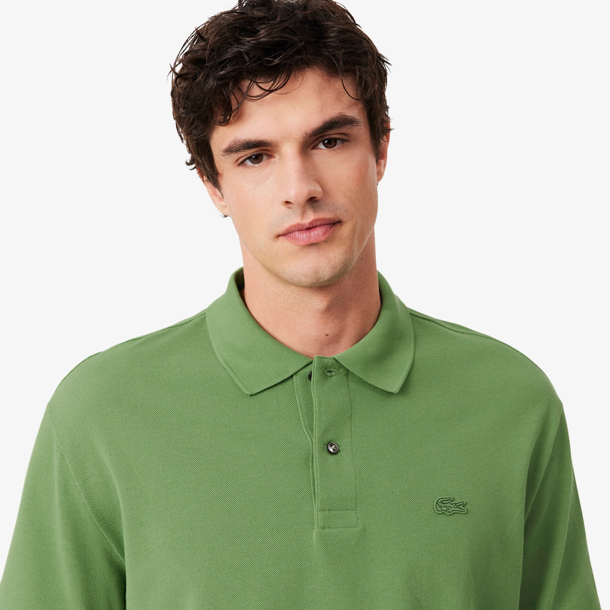 Áo Polo Lacoste Nam Piqué Dáng Rộng Dày Dặn