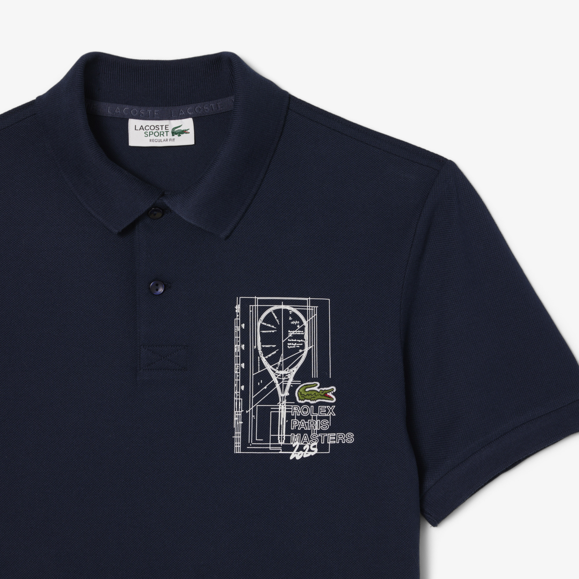 Áo Polo Lacoste Unisex Dáng Suông Phiên Bản Rolex Paris Masters