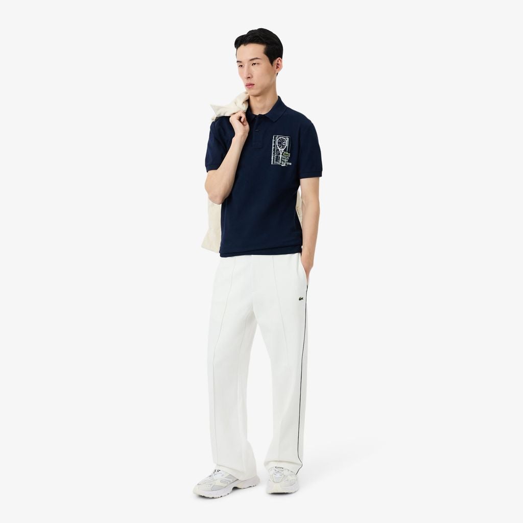 Áo Polo Lacoste Unisex Dáng Suông Phiên Bản Rolex Paris Masters