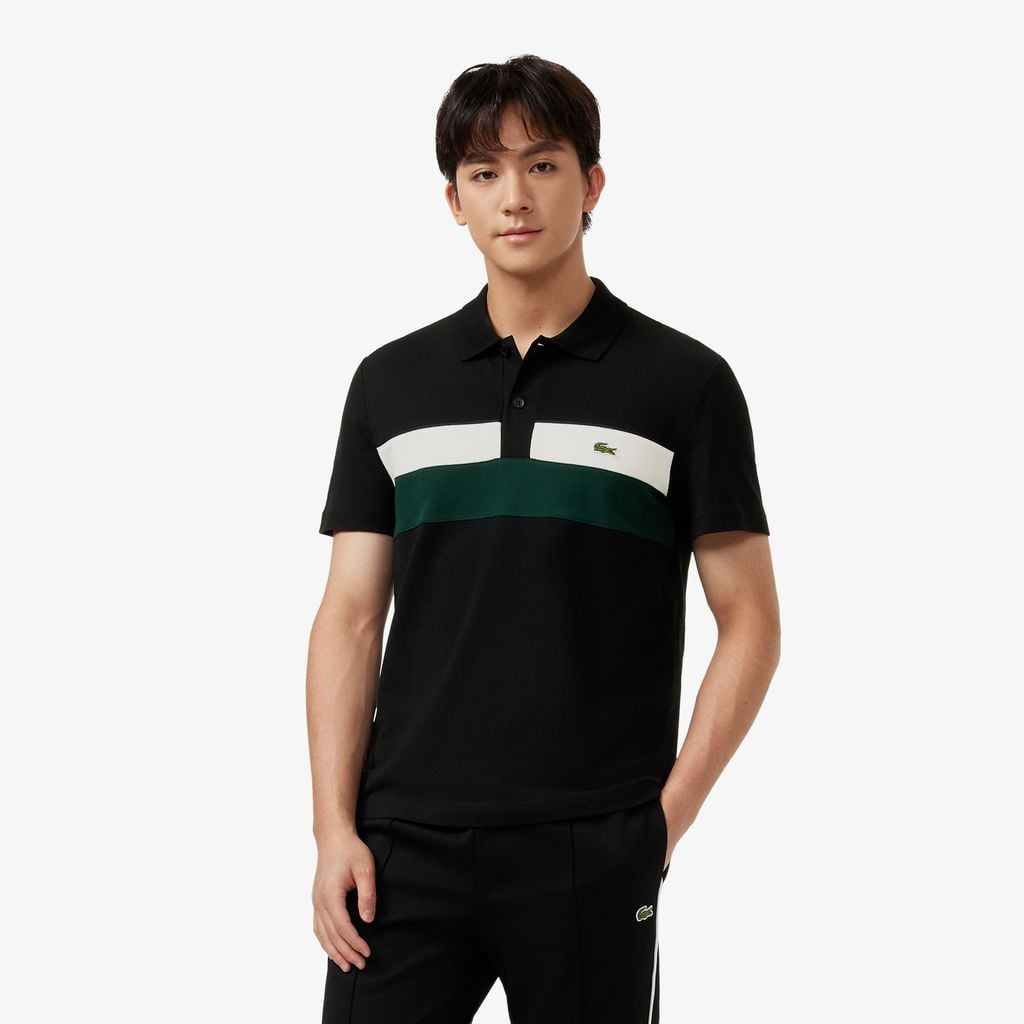 Áo Polo Lacoste Nam Dáng Suông Petit Piqué Họa Tiết Colour-Block