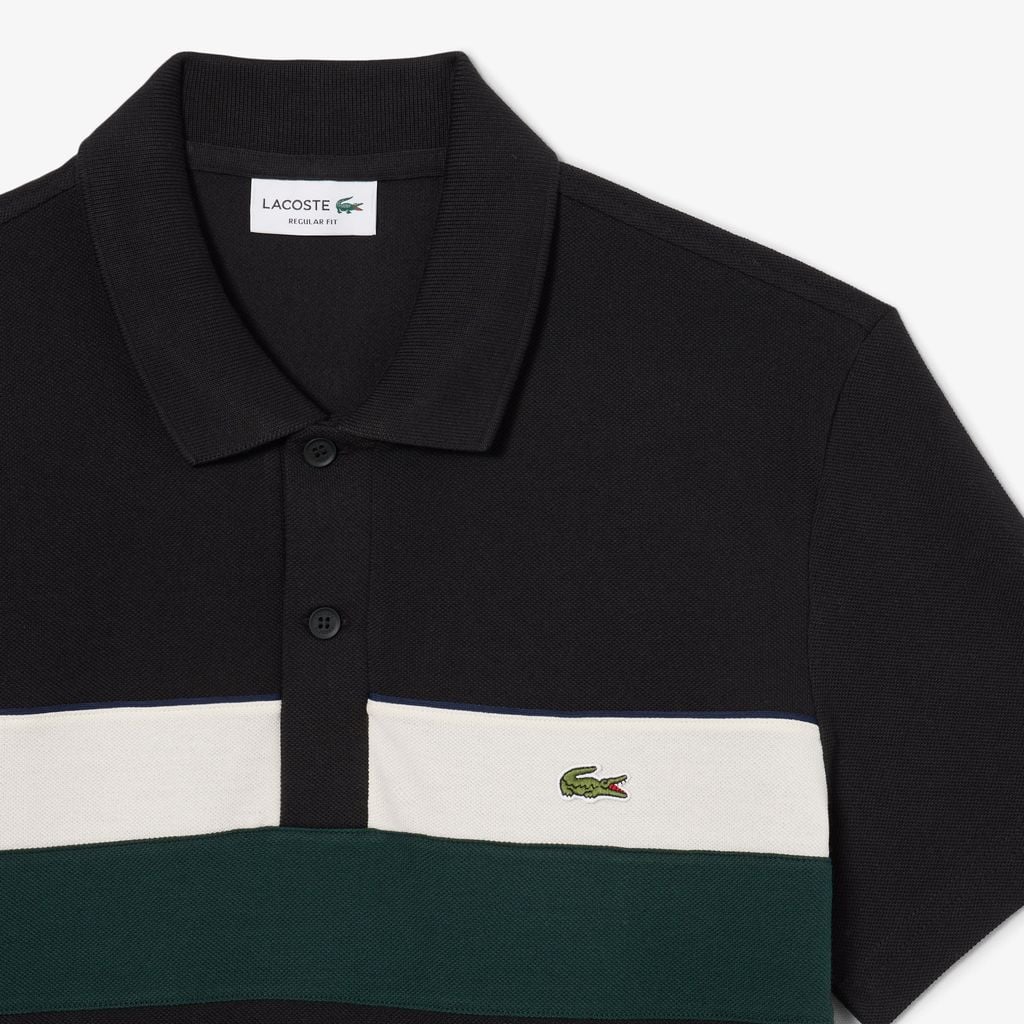 Áo Polo Lacoste Nam Dáng Suông Petit Piqué Họa Tiết Colour-Block