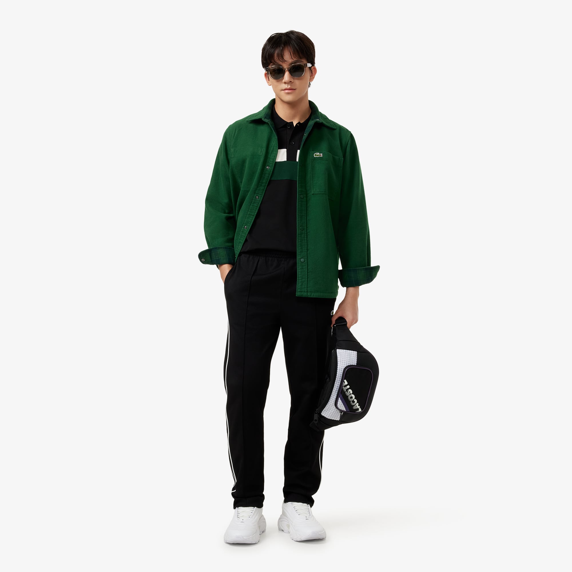 Áo Polo Lacoste Nam Dáng Suông Petit Piqué Họa Tiết Colour-Block