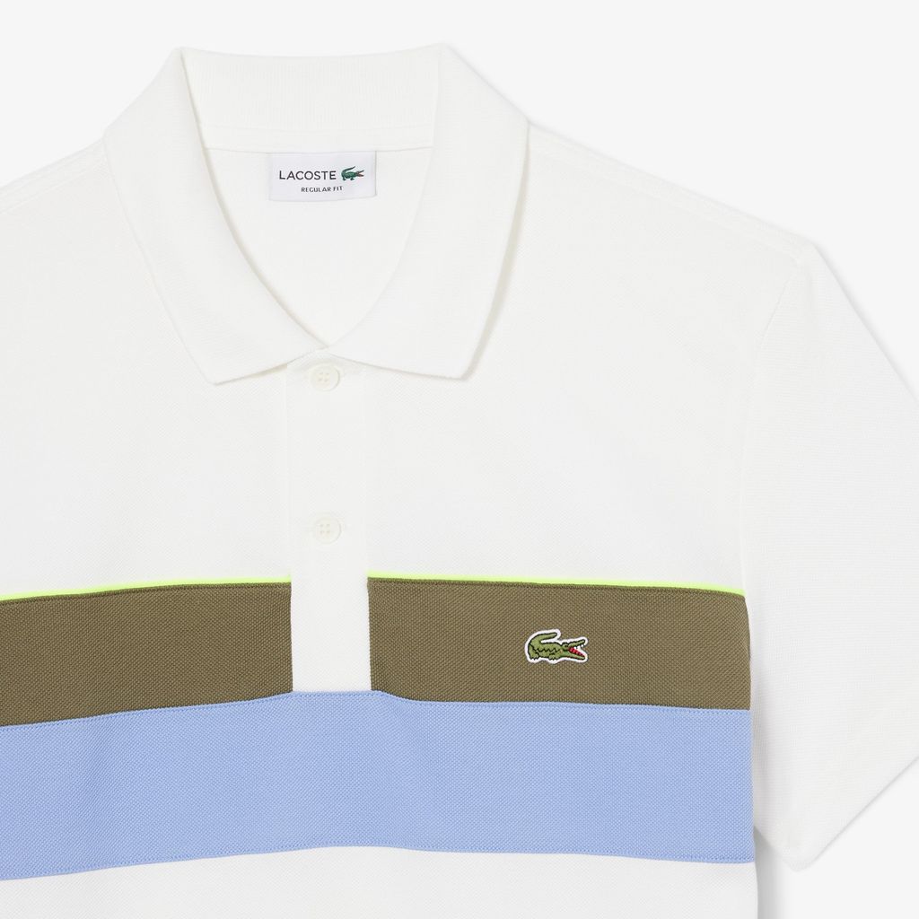 Áo Polo Lacoste Nam Dáng Suông Petit Piqué Họa Tiết Colour-Block