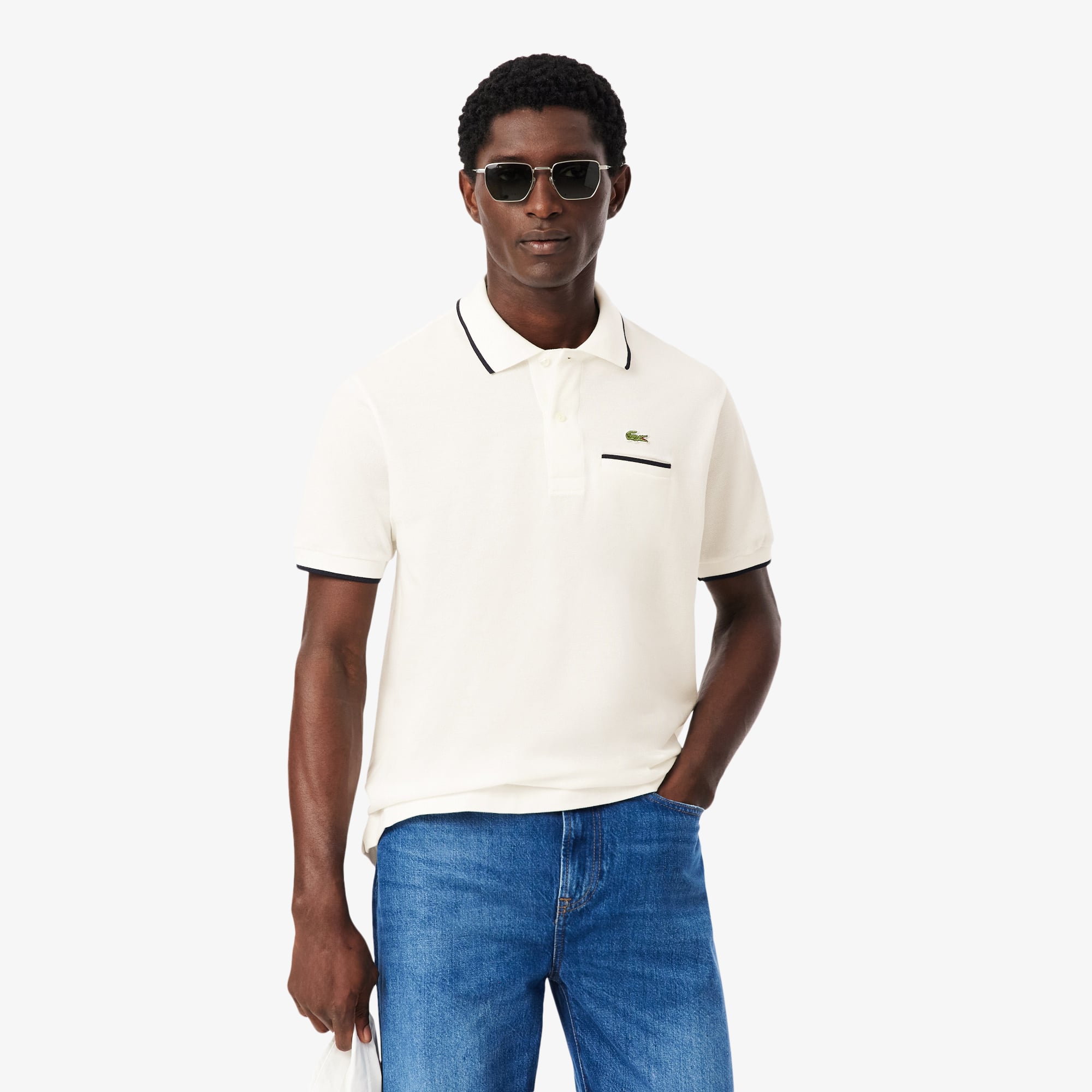 Áo Polo Lacoste Nam L.12.12 Dáng Cổ Điển Có Túi Nổi Bật