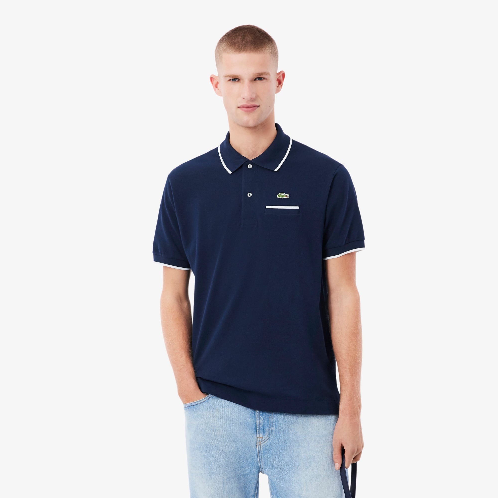 Áo Polo Lacoste Nam L.12.12 Dáng Cổ Điển Có Túi Nổi Bật