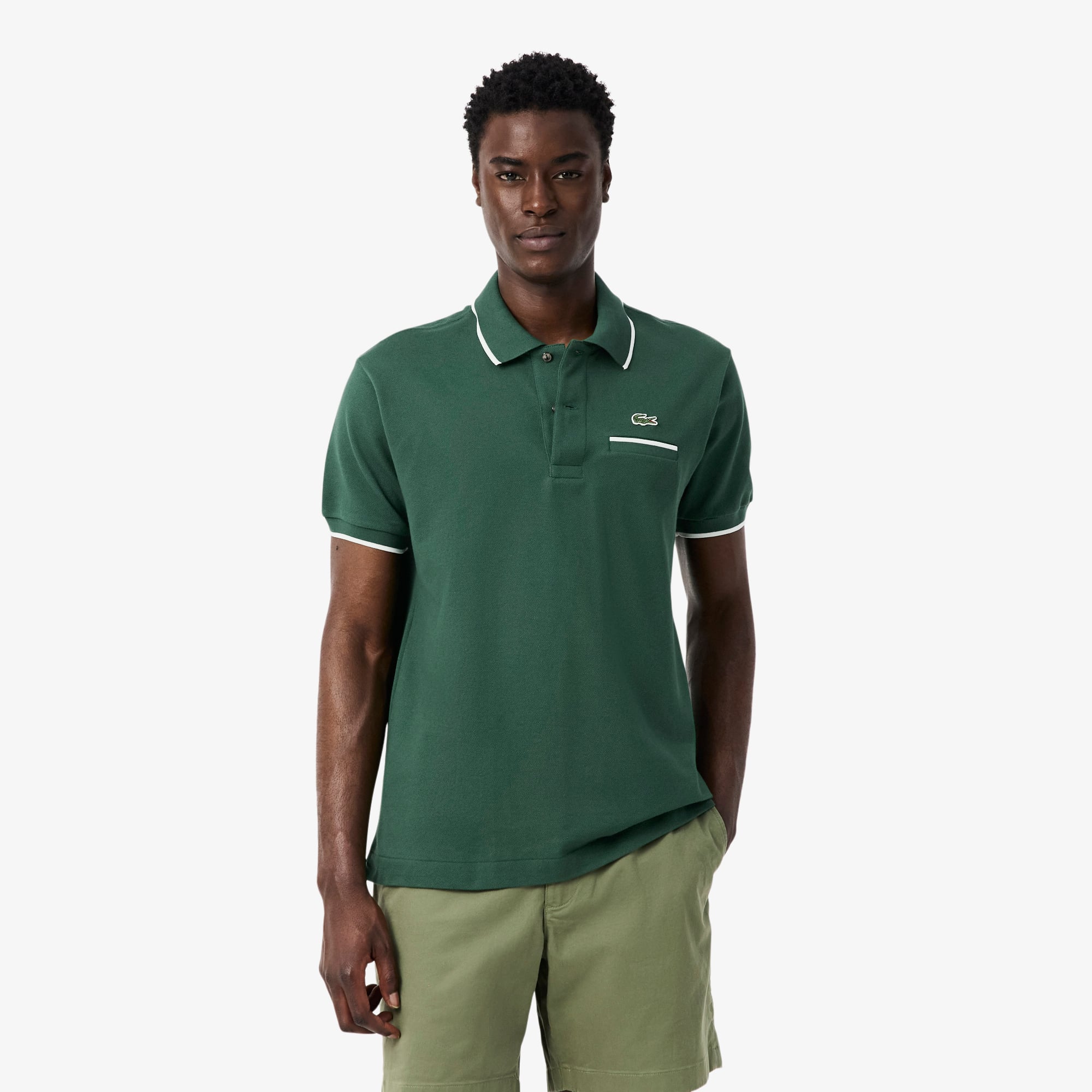 Áo Polo Lacoste Nam L.12.12 Dáng Cổ Điển Có Túi Nổi Bật