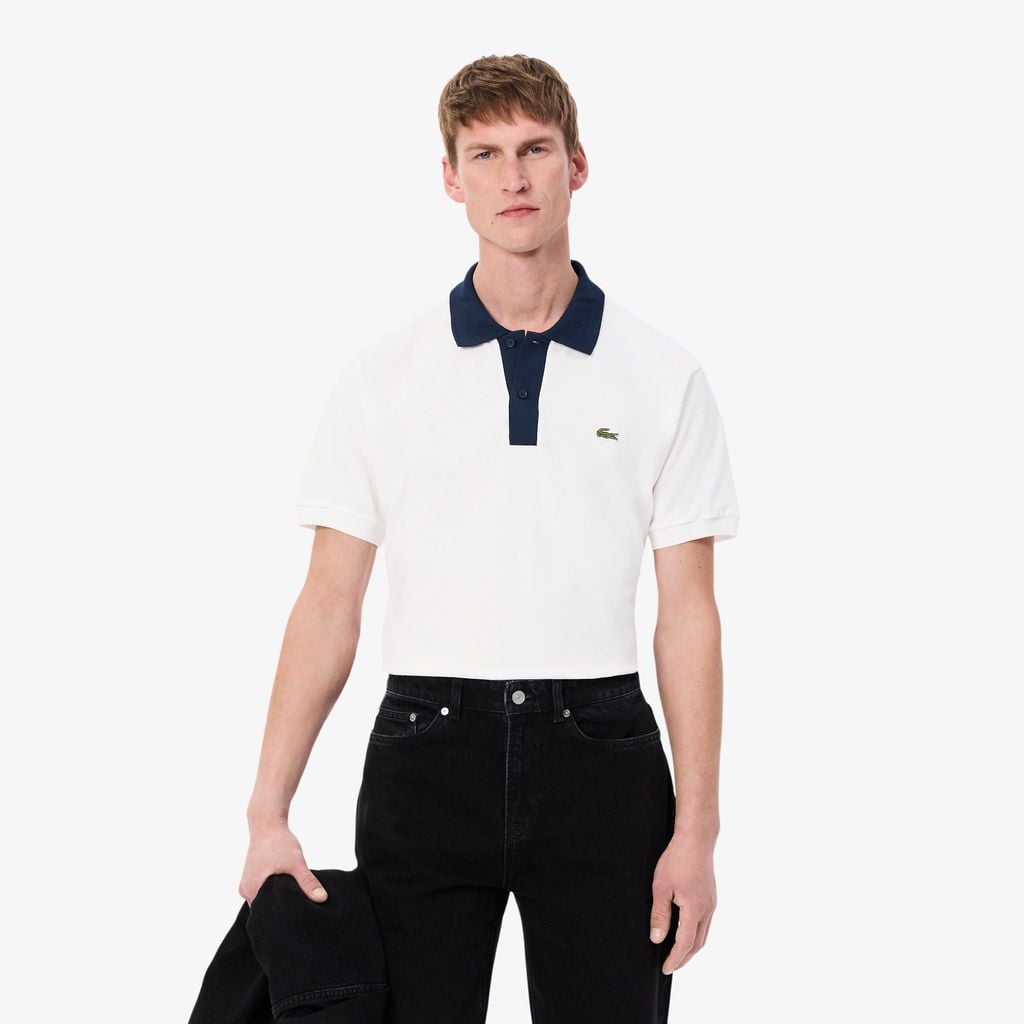 Áo Polo Lacoste Nam L.12.12 Dáng Cổ Điển Có Cổ Phối Màu