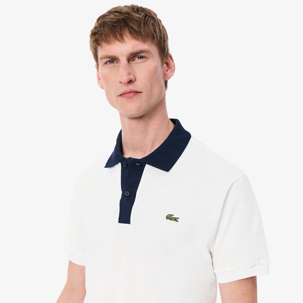 Áo Polo Lacoste Nam L.12.12 Dáng Cổ Điển Có Cổ Phối Màu
