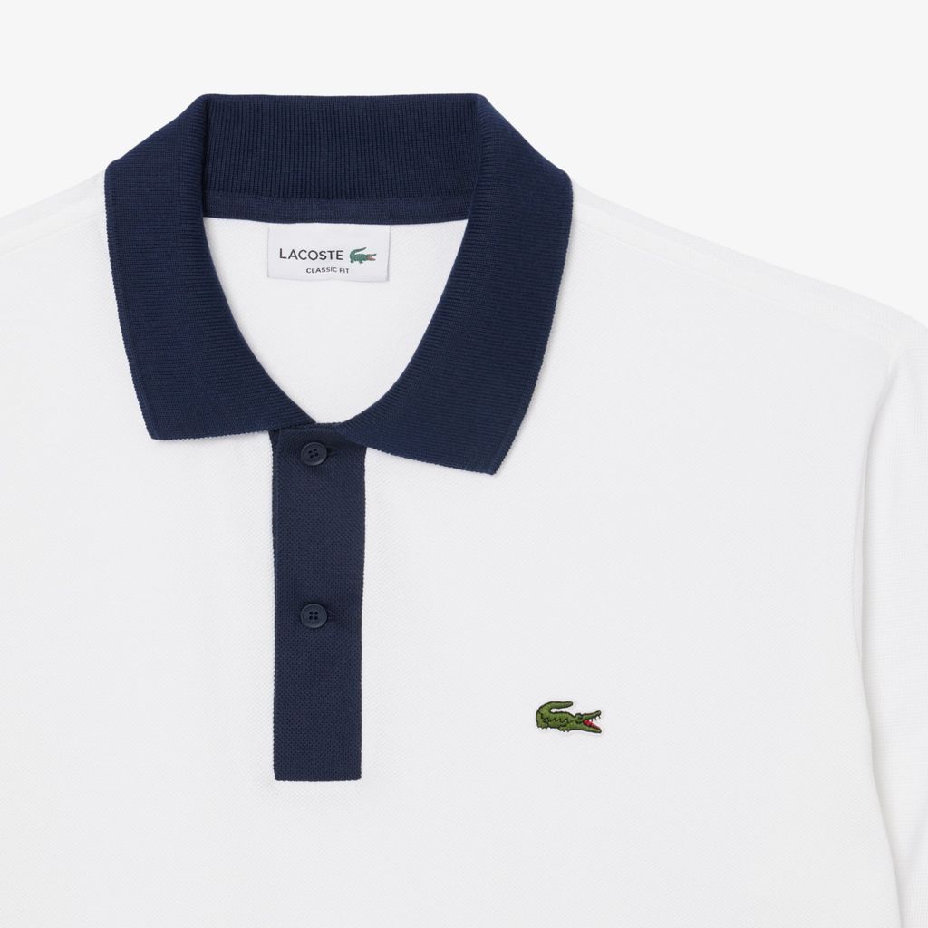 Áo Polo Lacoste Nam L.12.12 Dáng Cổ Điển Có Cổ Phối Màu