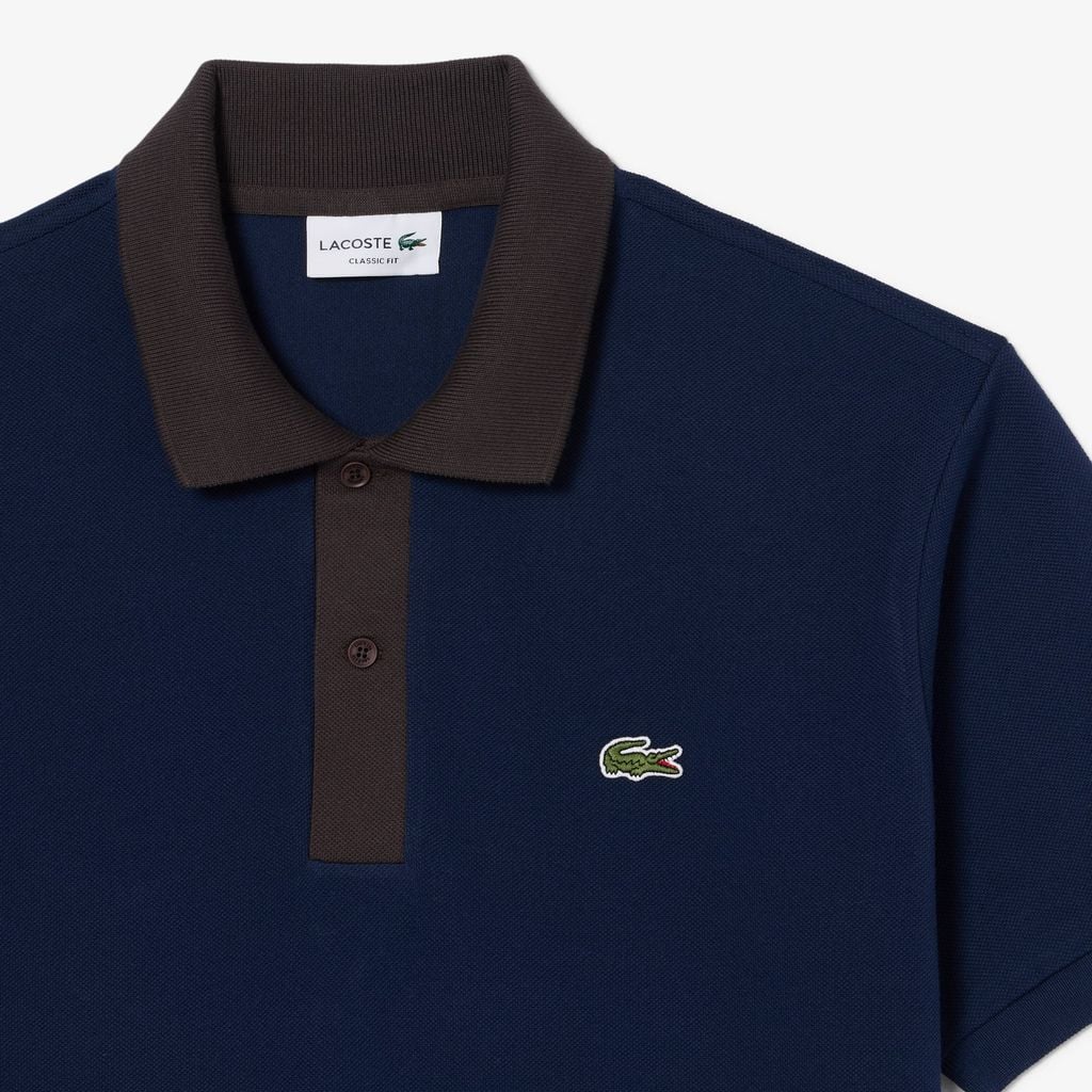 Áo Polo Lacoste Nam L.12.12 Dáng Cổ Điển Có Cổ Phối Màu