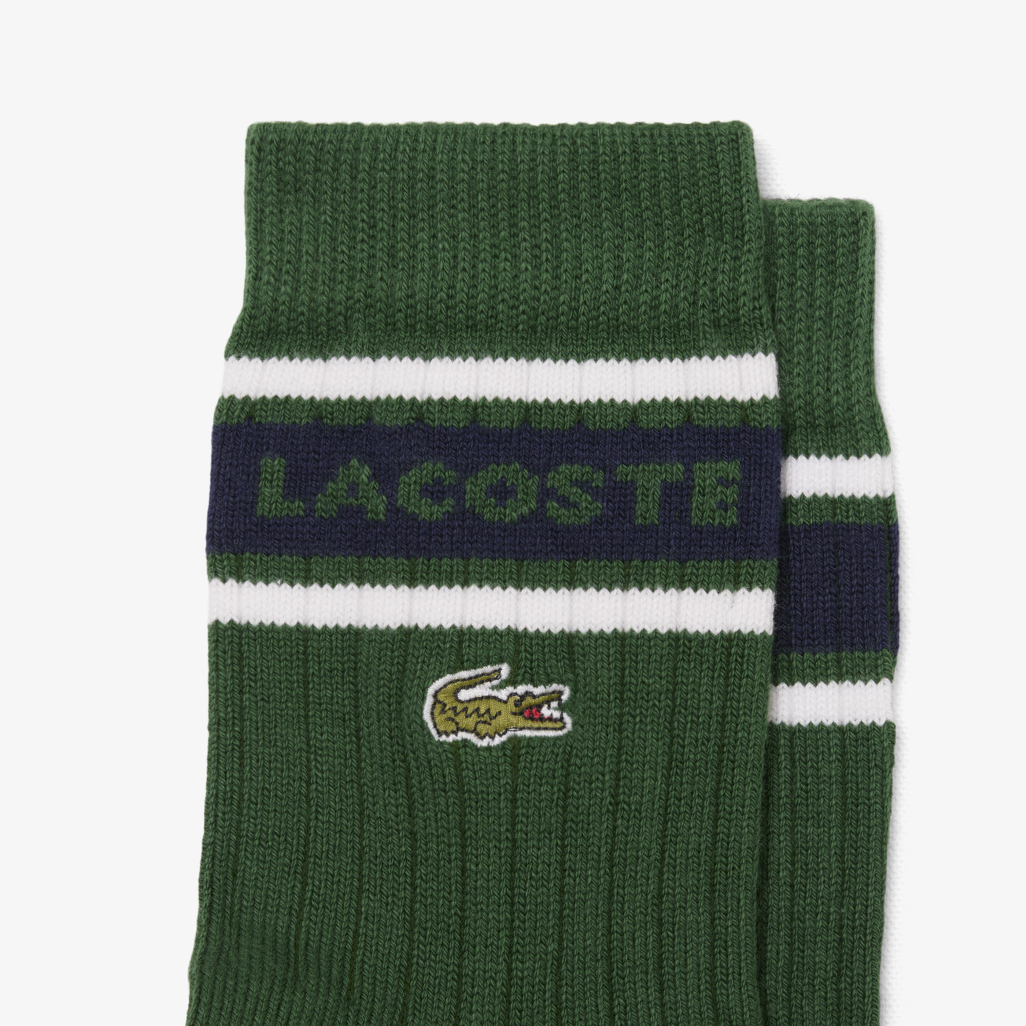 Bộ 2 Đôi Tất Lacoste Unisex Chất Liệu Cotton Gân