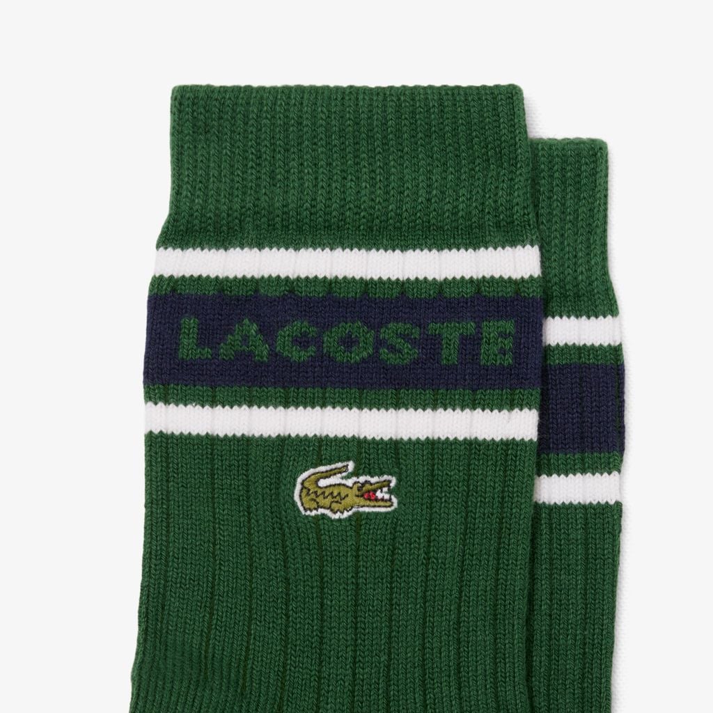 Bộ 2 Đôi Tất Lacoste Unisex Chất Liệu Cotton Gân