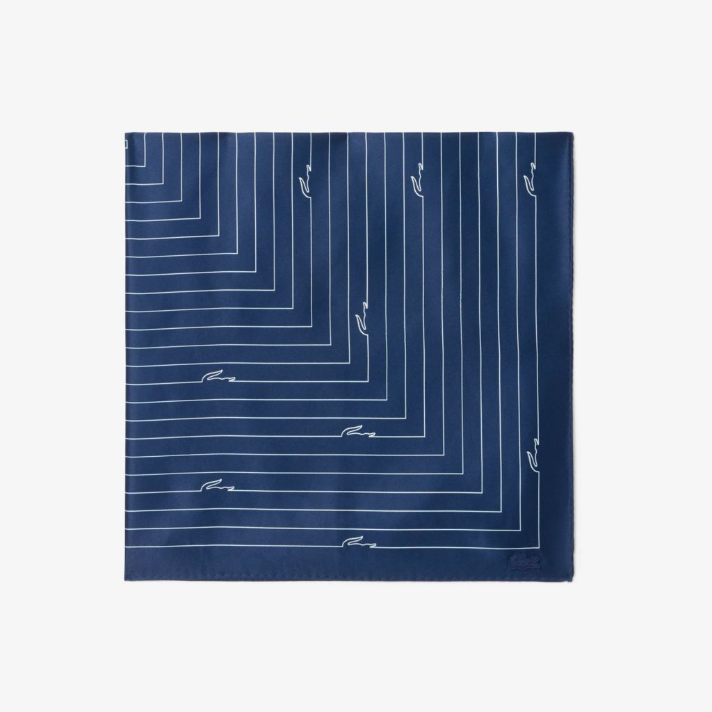Khăn Choàng Lacoste Nữ Chất Liệu Satin In Hình Cá Sấu