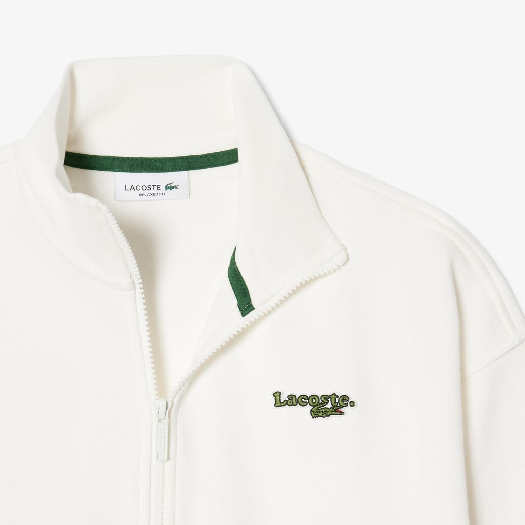 Áo Nỉ Lacoste Nữ Dáng Rộng Có Khóa Kéo Phù Hiệu