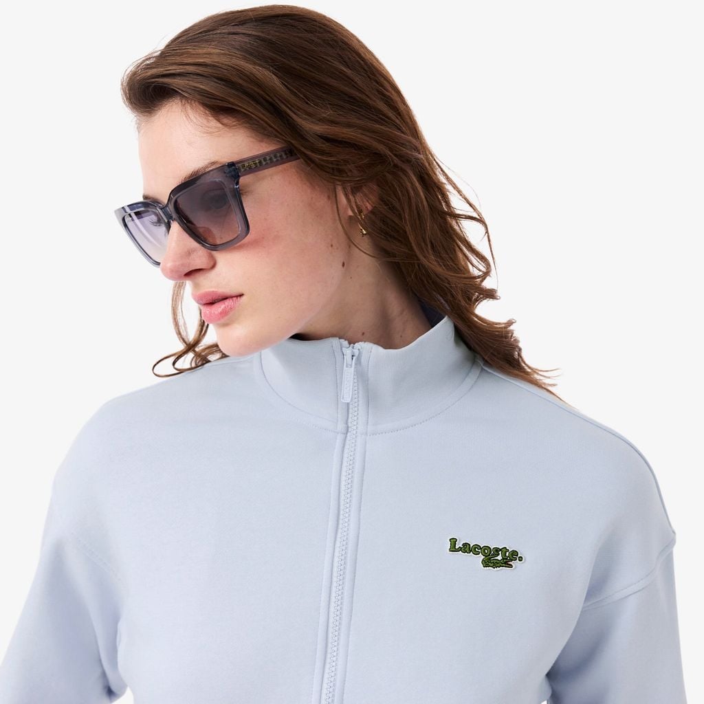 Áo Nỉ Lacoste Nữ Dáng Rộng Có Khóa Kéo Phù Hiệu