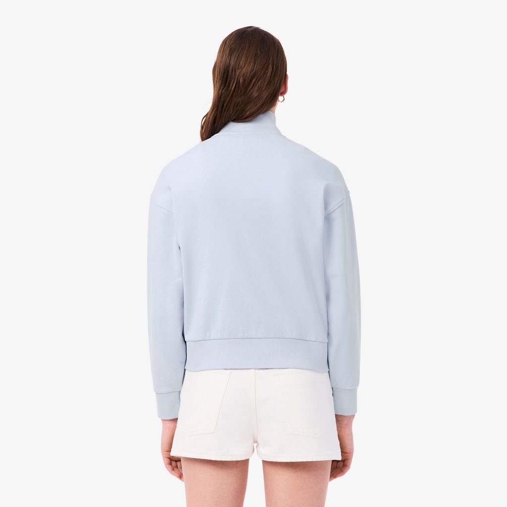 Áo Nỉ Lacoste Nữ Dáng Rộng Có Khóa Kéo Phù Hiệu
