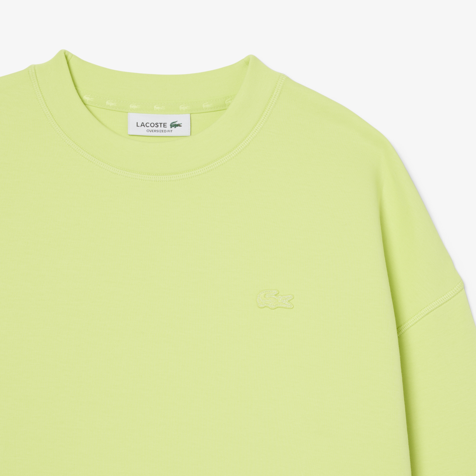 Áo Nỉ Lacoste Nữ Dáng Oversize Chất Liệu Jersey Hai Mặt