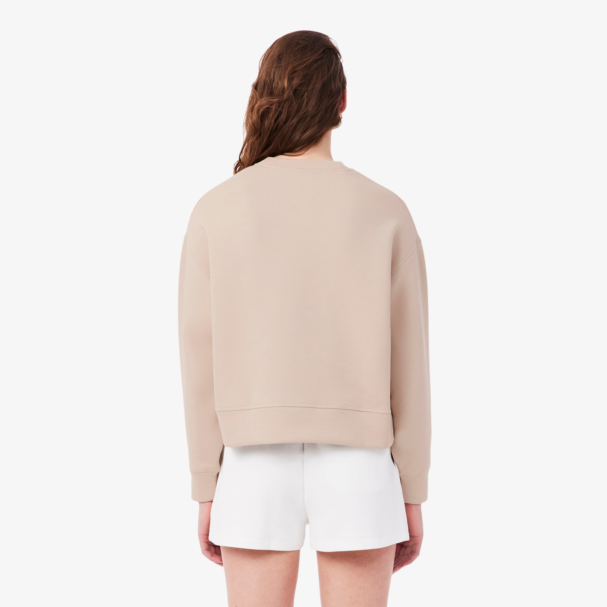 Áo Nỉ Lacoste Nữ Dáng Oversize Chất Liệu Jersey Hai Mặt