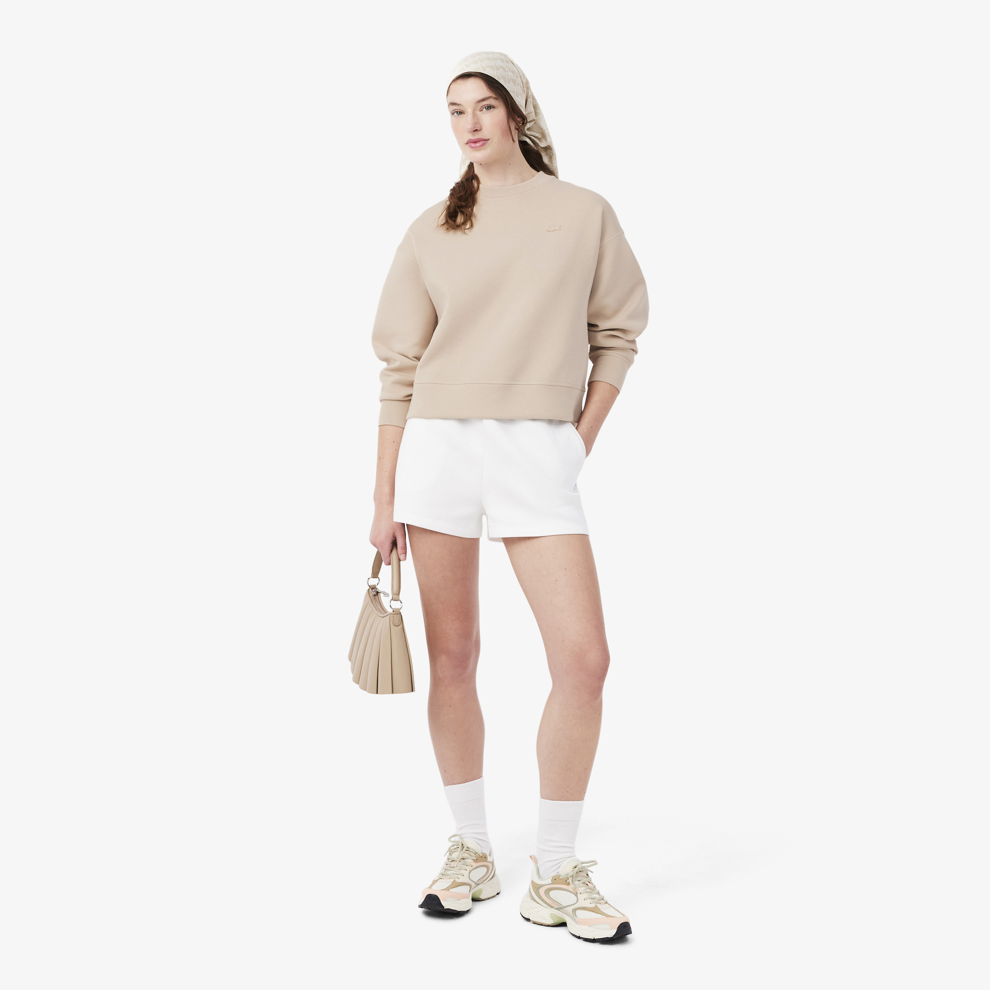 Áo Nỉ Lacoste Nữ Dáng Oversize Chất Liệu Jersey Hai Mặt