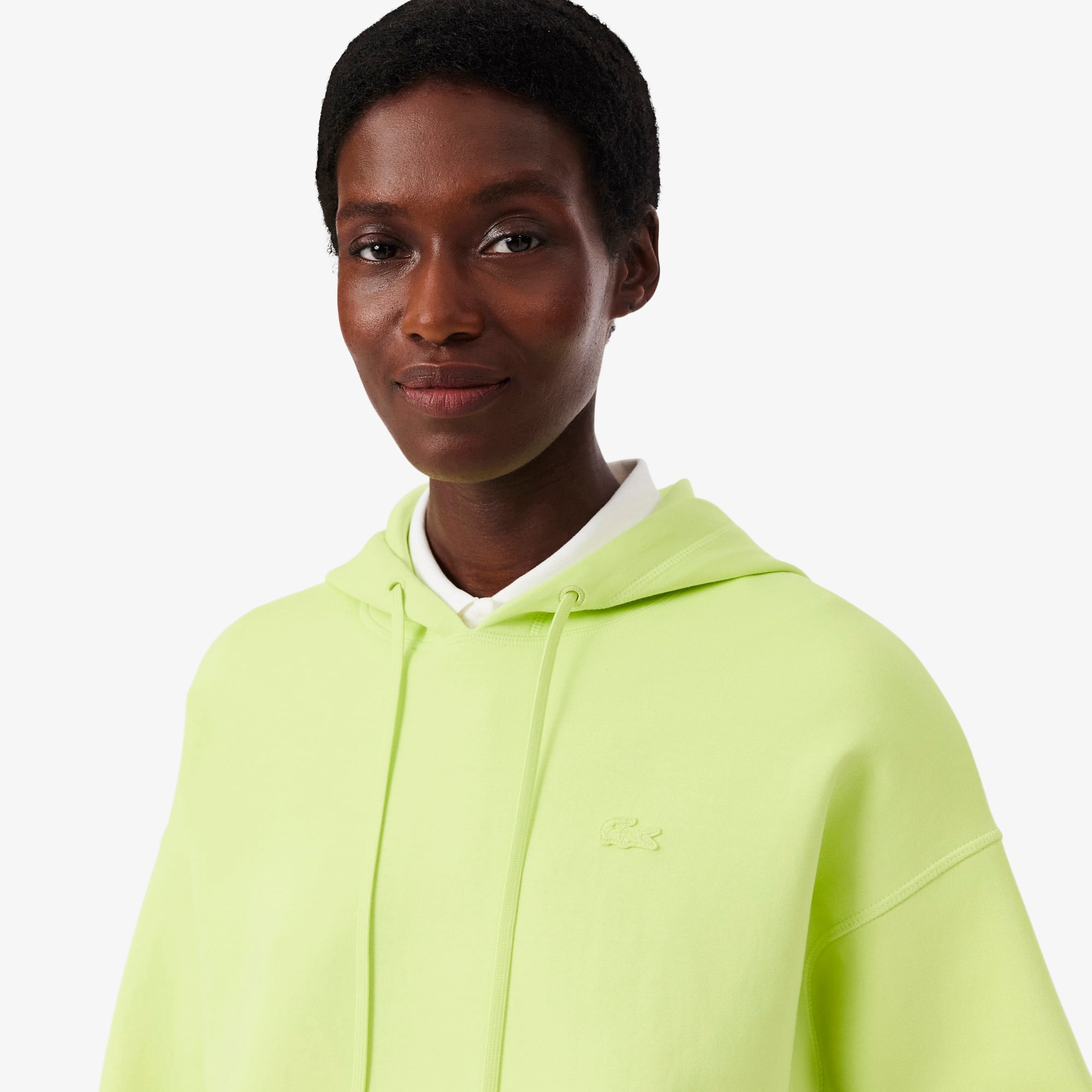 Áo Hoodie Lacoste Nữ Dáng Oversize Có Thể Điều Chỉnh