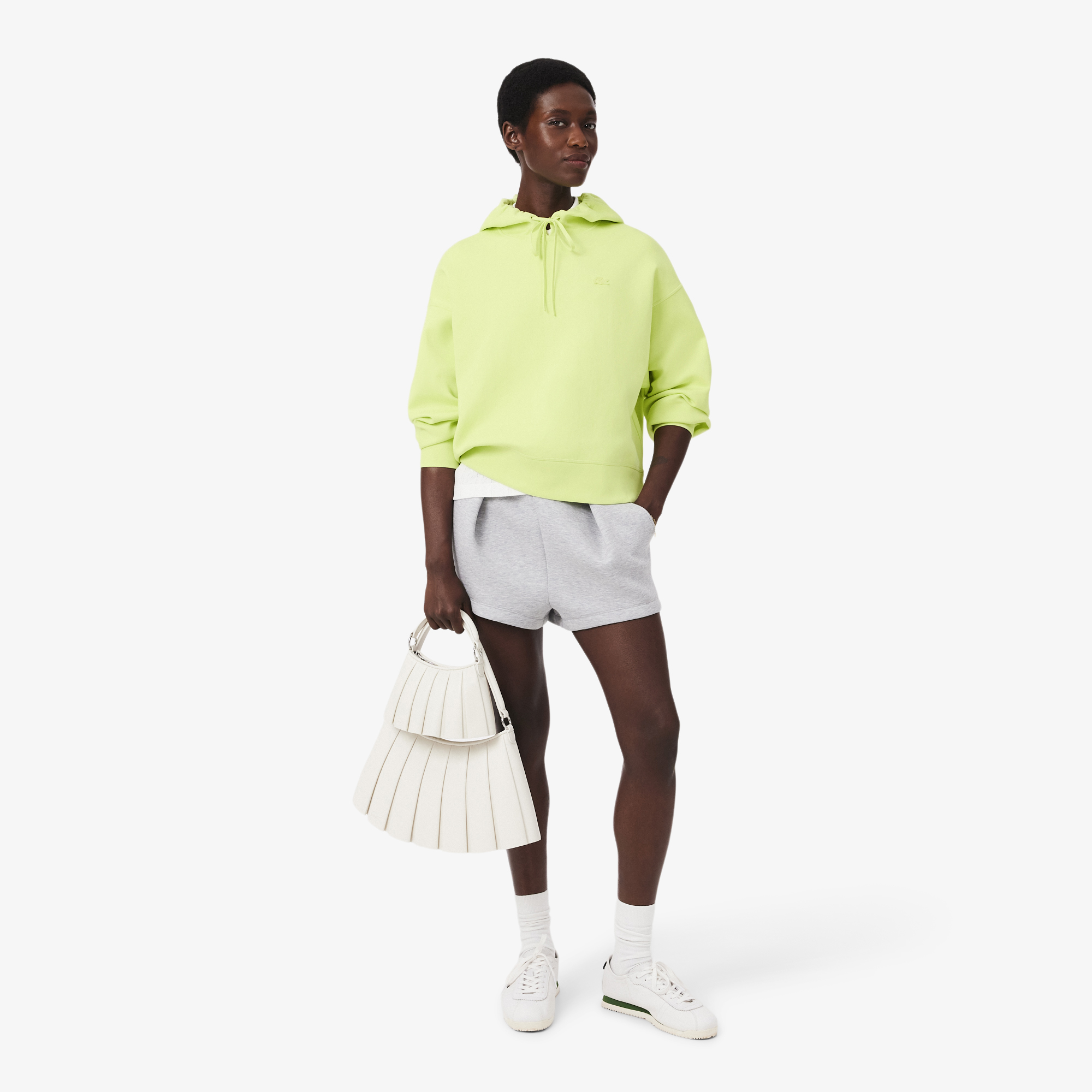 Áo Hoodie Lacoste Nữ Dáng Oversize Có Thể Điều Chỉnh