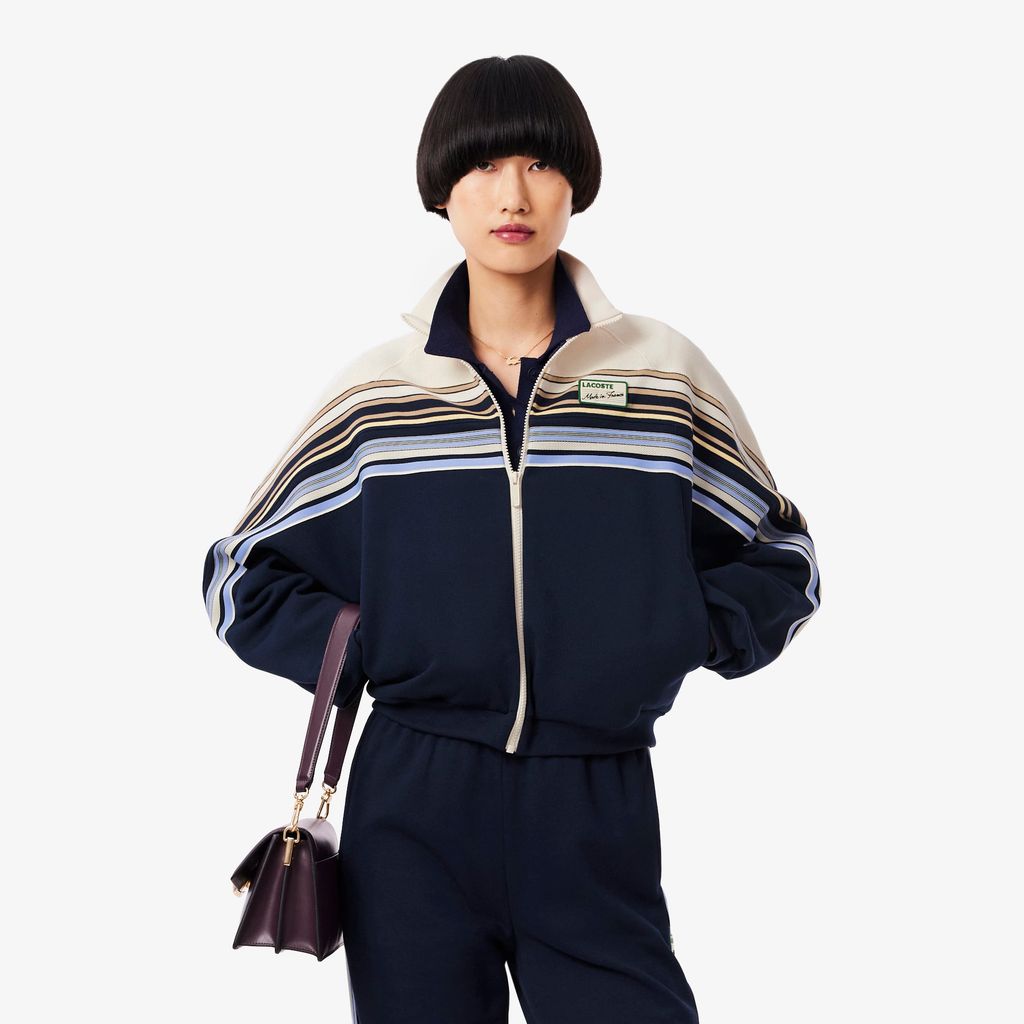 Áo Nỉ Lacoste Nữ Dáng Rộng Khóa Kéo Sản Xuất Tại Pháp